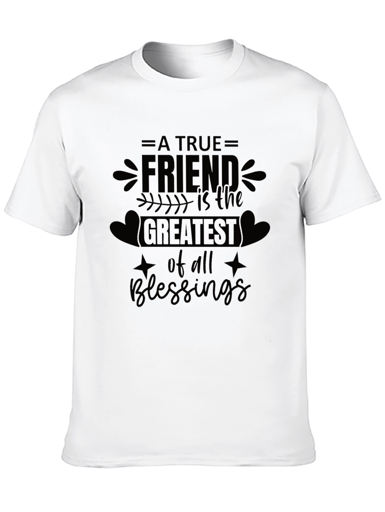 Black A True Friend Blessings Graphic Tee - Black view 10
