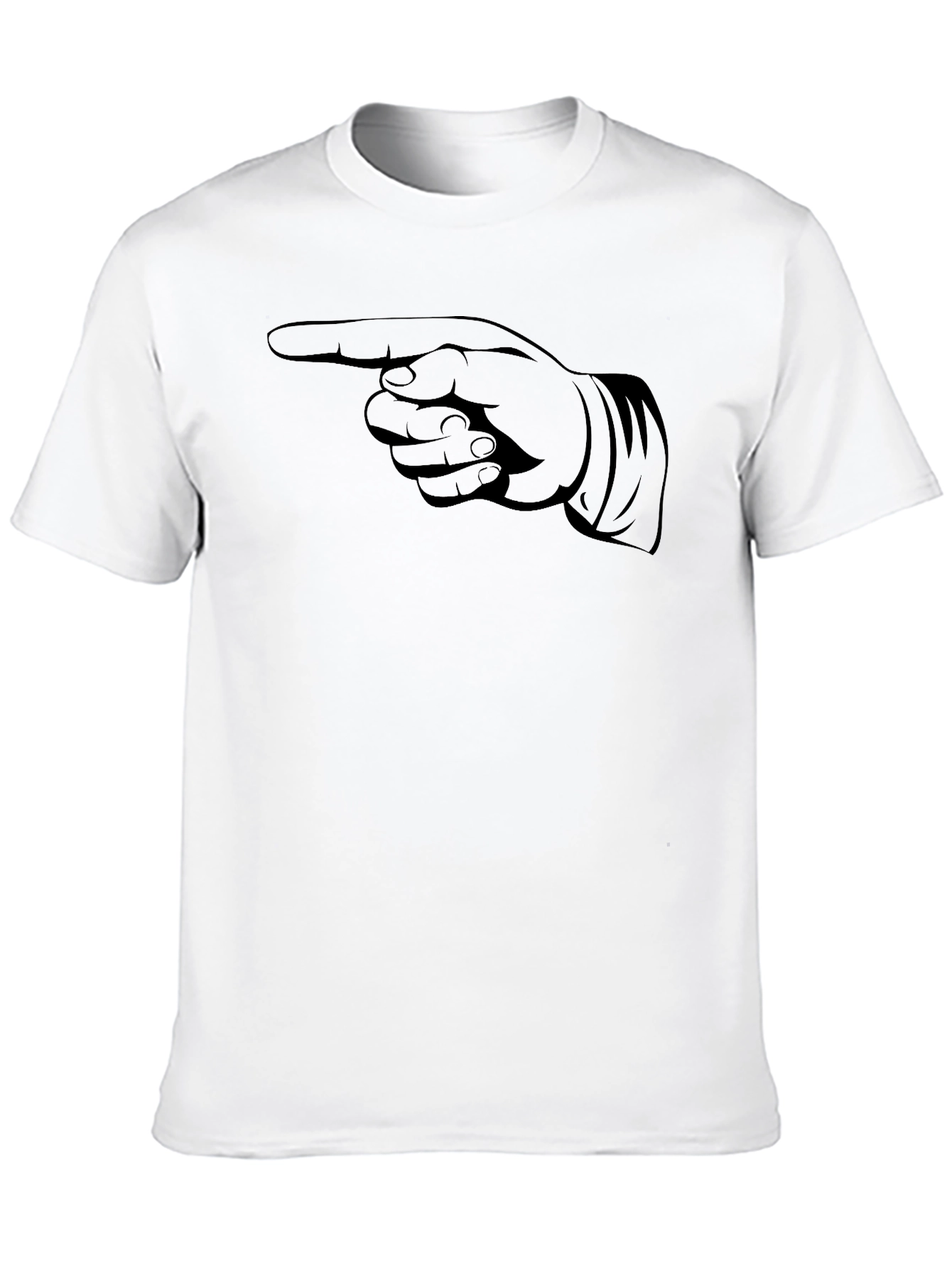 Black Pointing Finger Graphic Tee - Black Cotton T-Shirt view 10