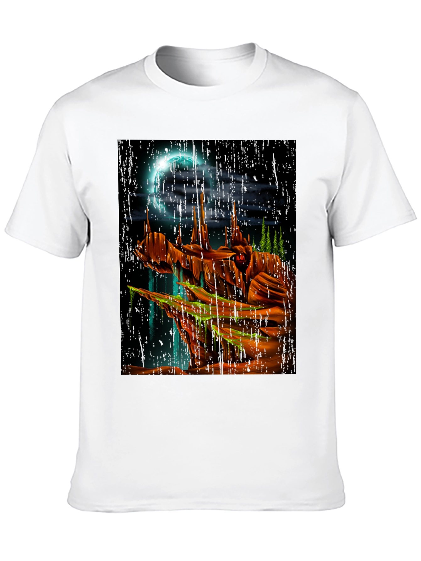 Black Mystic Landscape Graphic T-Shirt - Black view 10