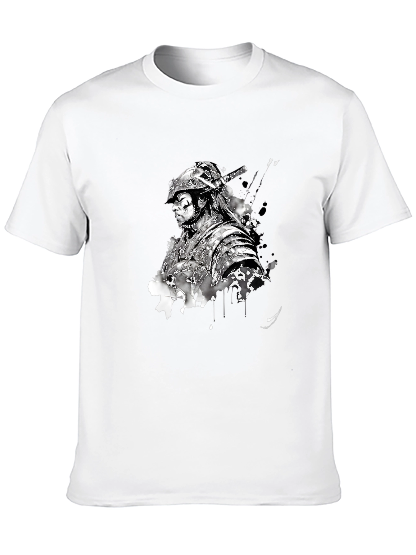 Black Samurai Graphic Print Black T-Shirt view 10