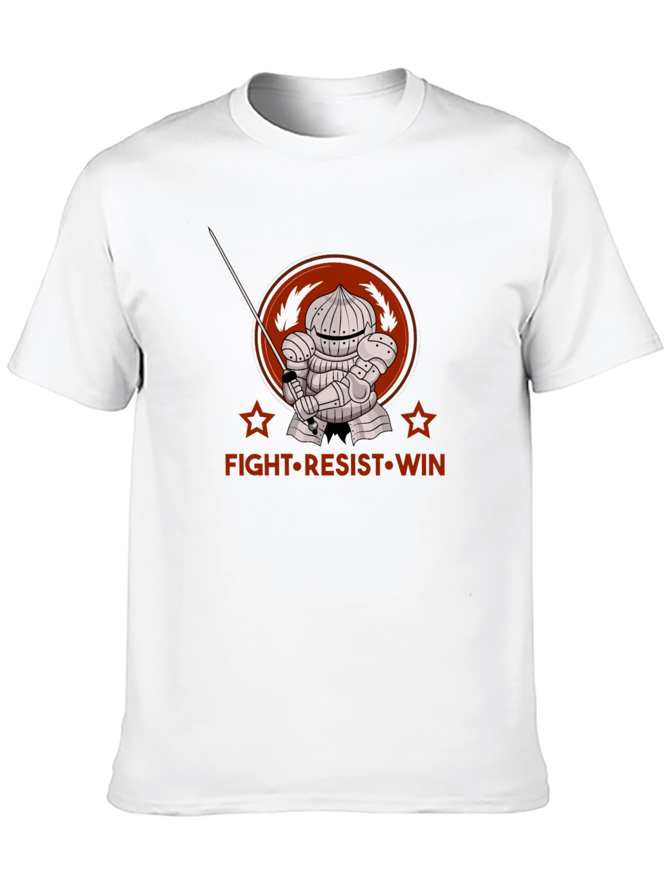 Black Fight Resist Win Knight Graphic Tee - Black view 10