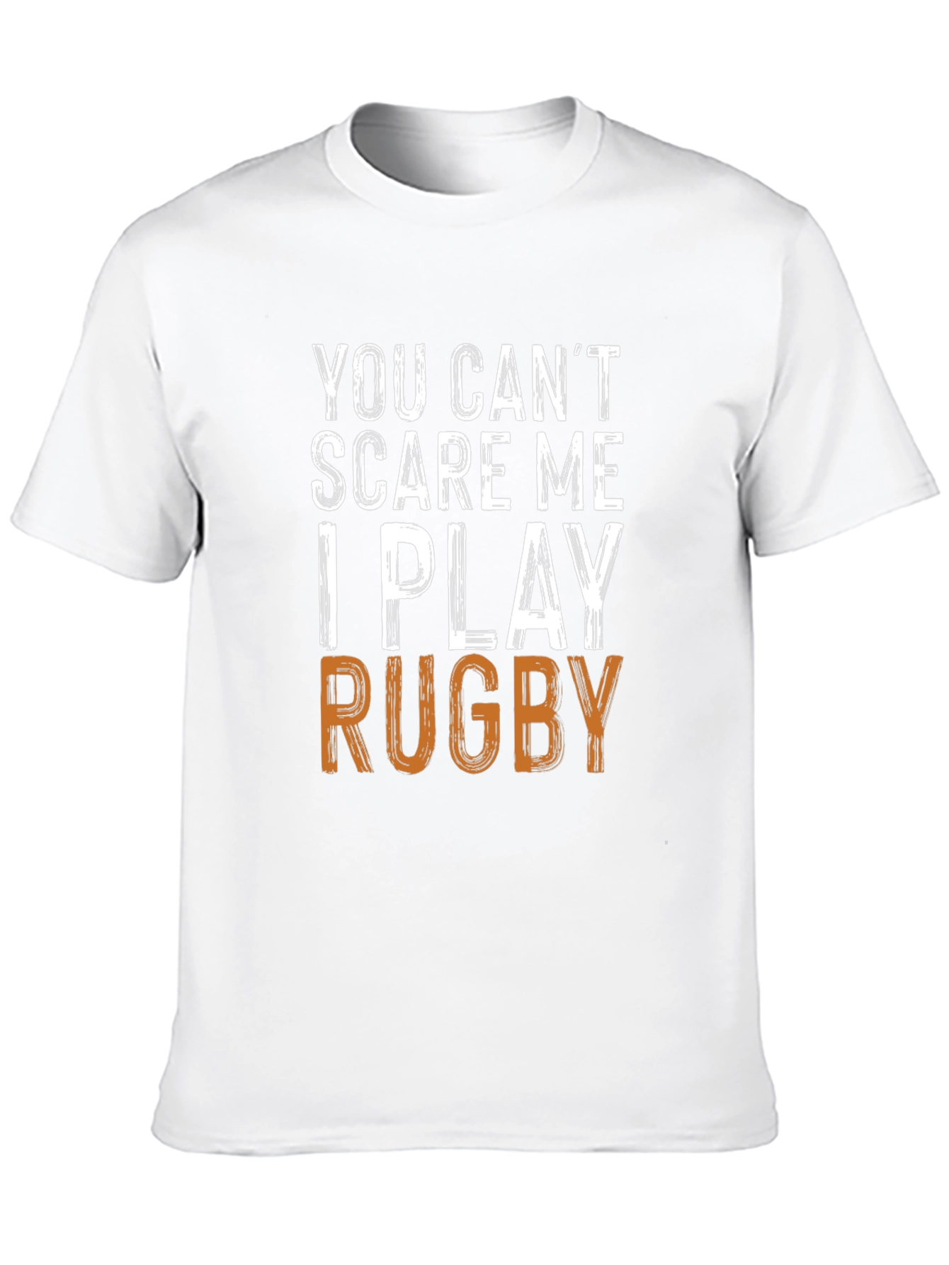 Black Funny Rugby Player T-Shirt - You Can't Scare Me view 10