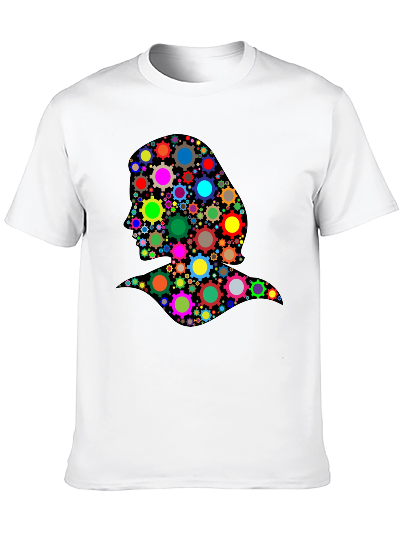 Black Abstract Woman T-Shirt - Colorful Gear Design view 10