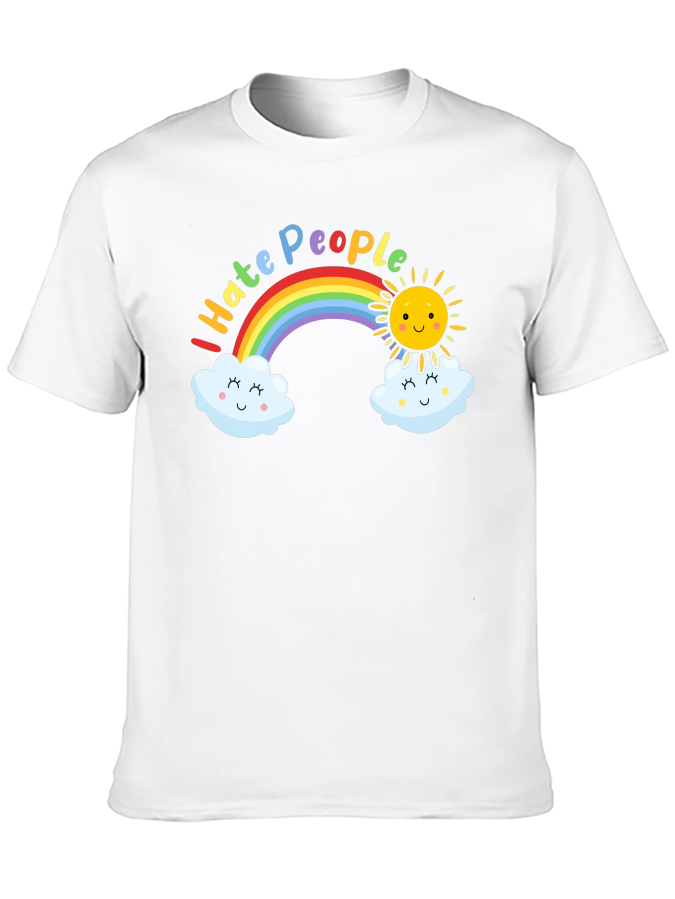 Black I Hate People Rainbow Graphic T-Shirt view 10