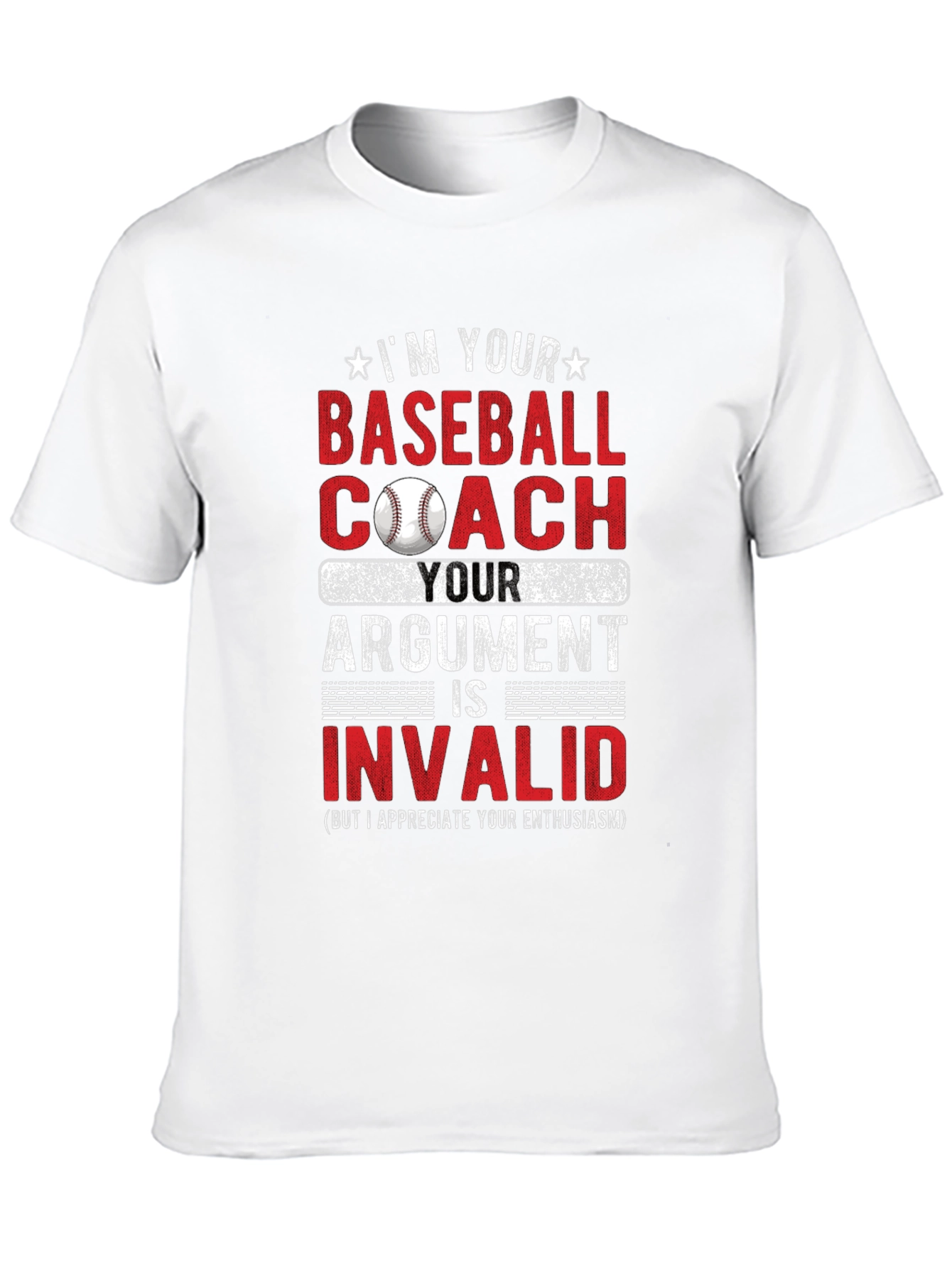 Black Baseball Coach T-Shirt - Argument is Invalid view 10