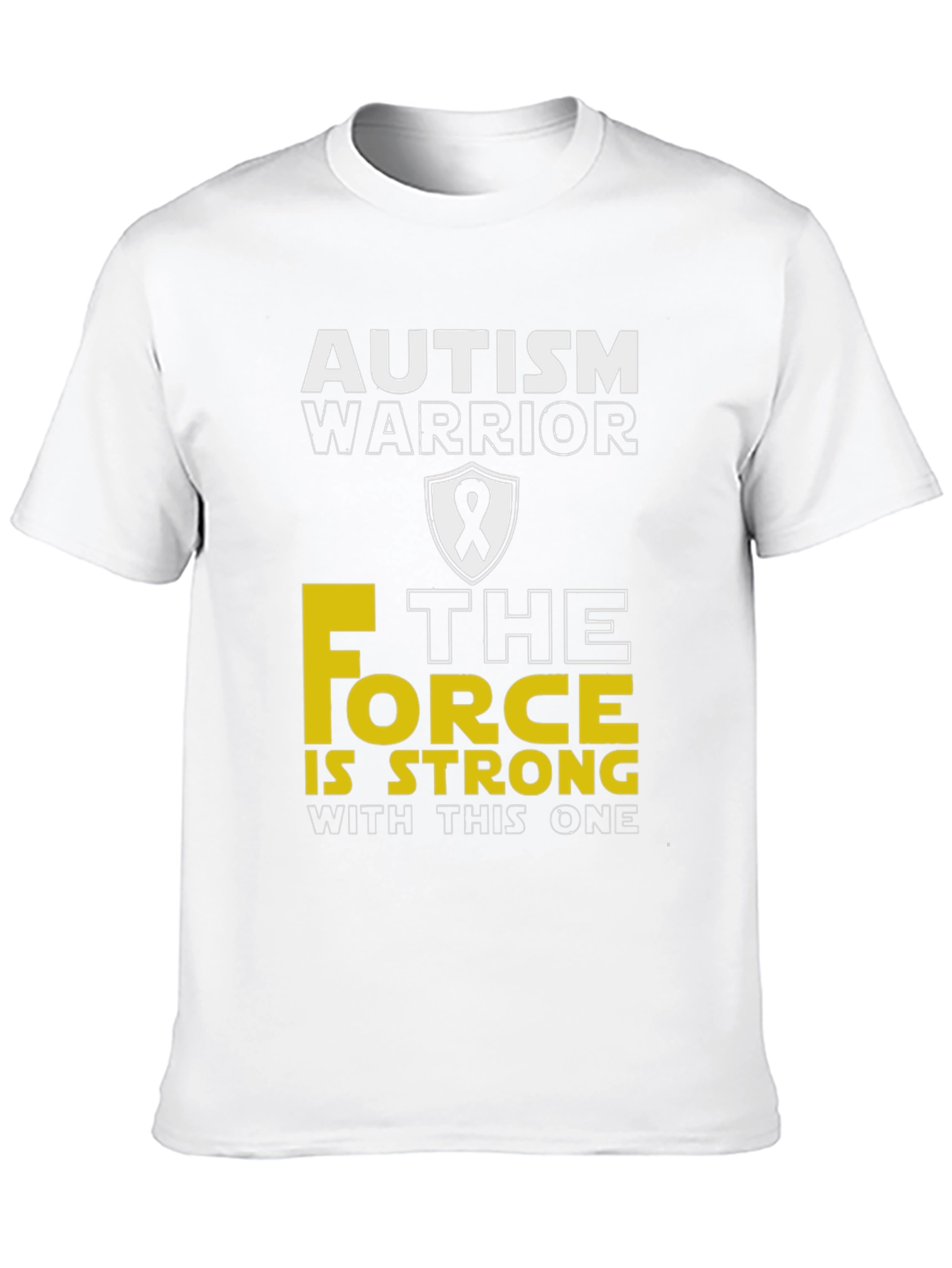 Black Autism Warrior "Force is Strong" T-Shirt view 10