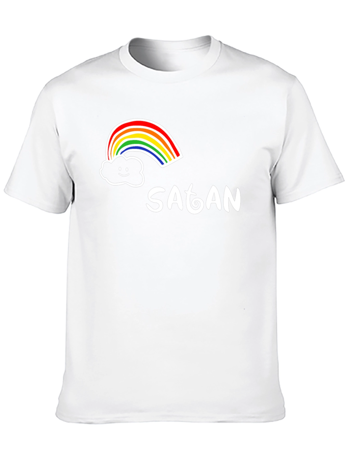 Black Rainbow Satan Graphic Tee - Quirky Humor T-Shirt view 10
