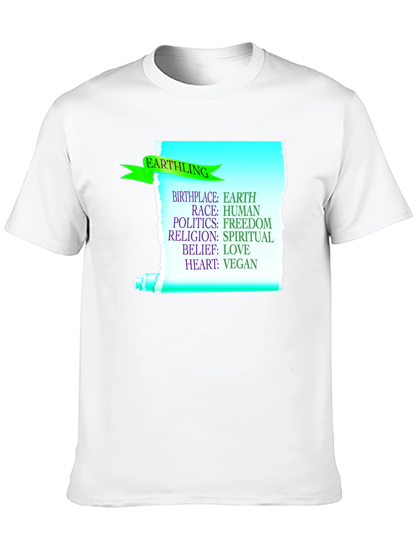 Black Earthling Vegan T-Shirt - Earth, Human, Freedom, Love view 10