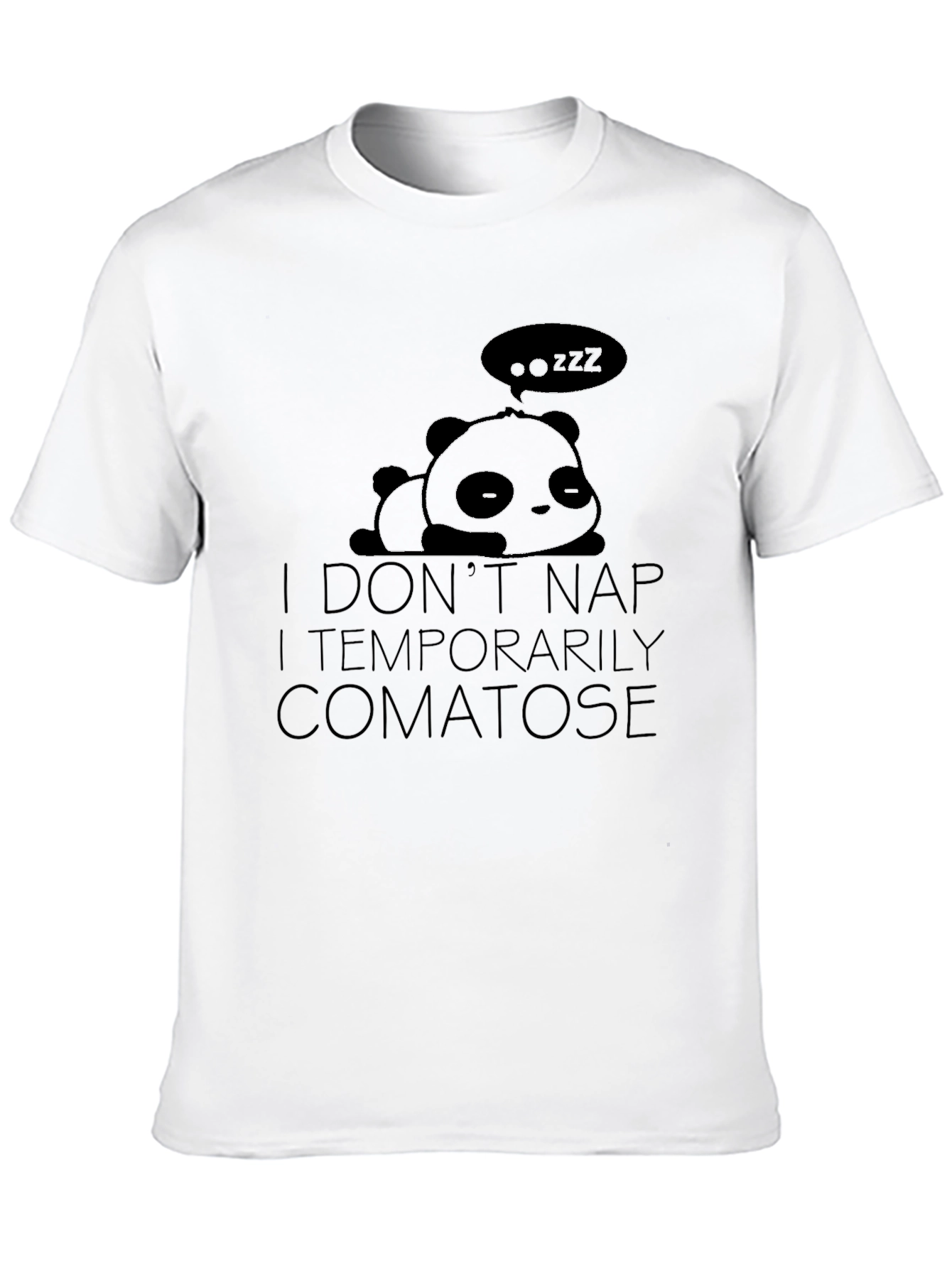 Black Funny Panda "I Don't Nap" Graphic T-Shirt view 10