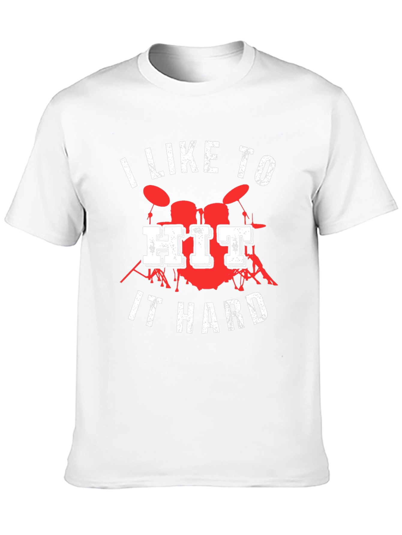 Black I Like to Hit It Hard Drummer T-Shirt view 10