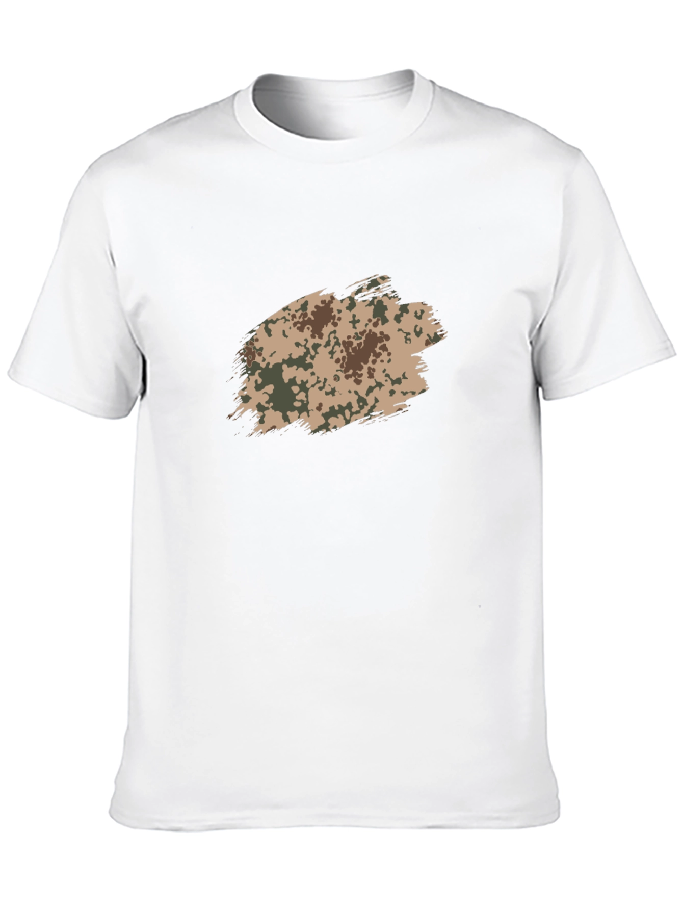 Black Men's Black T-Shirt with Camo Brushstroke Design view 10