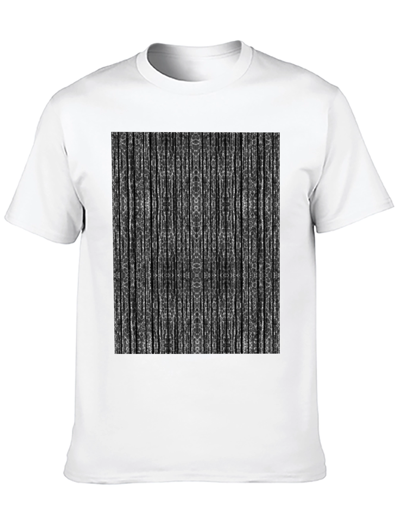 Black Abstract Striped Print Black T-Shirt view 10