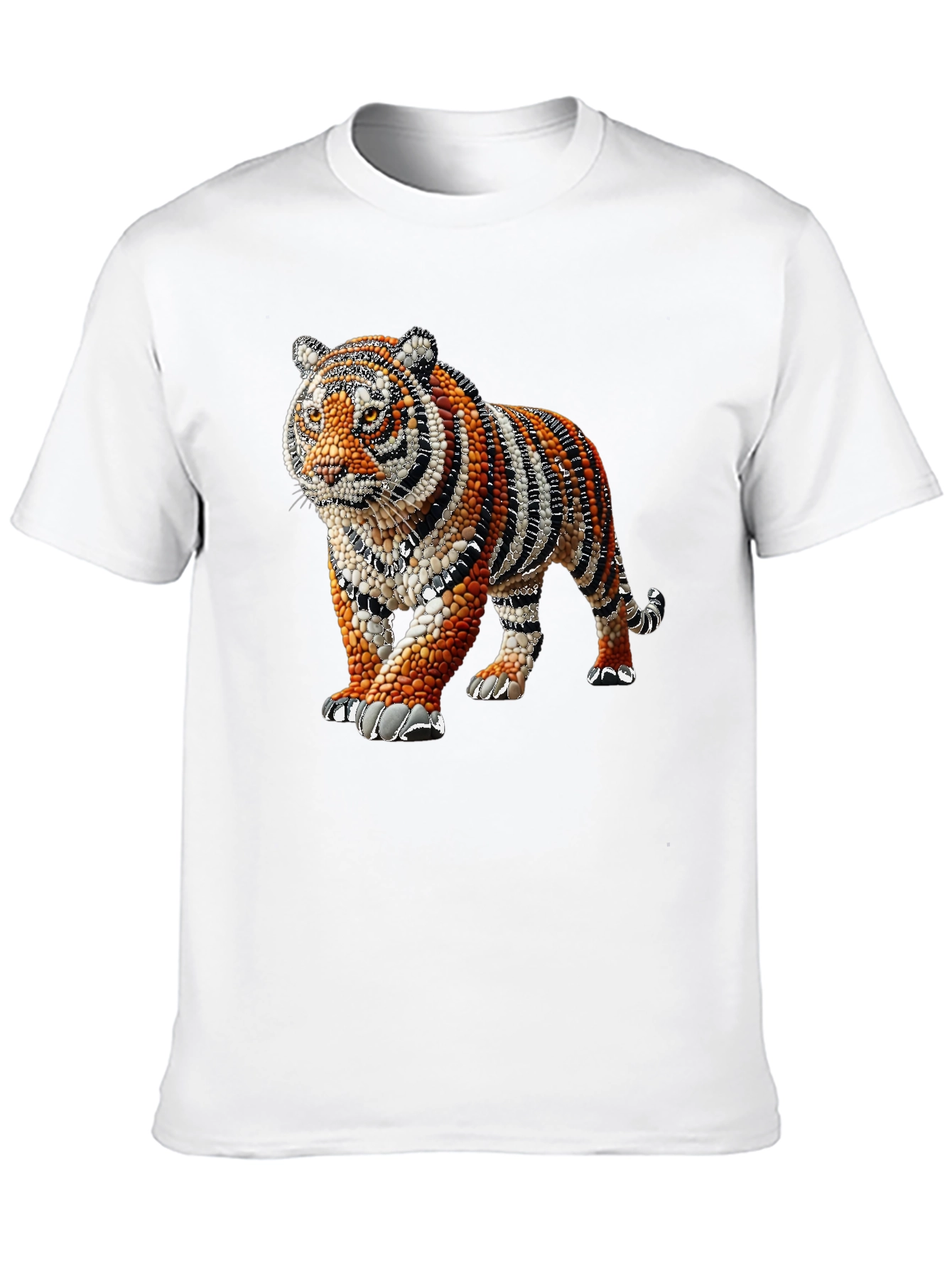 Black Tiger Art Graphic Black T-Shirt view 10