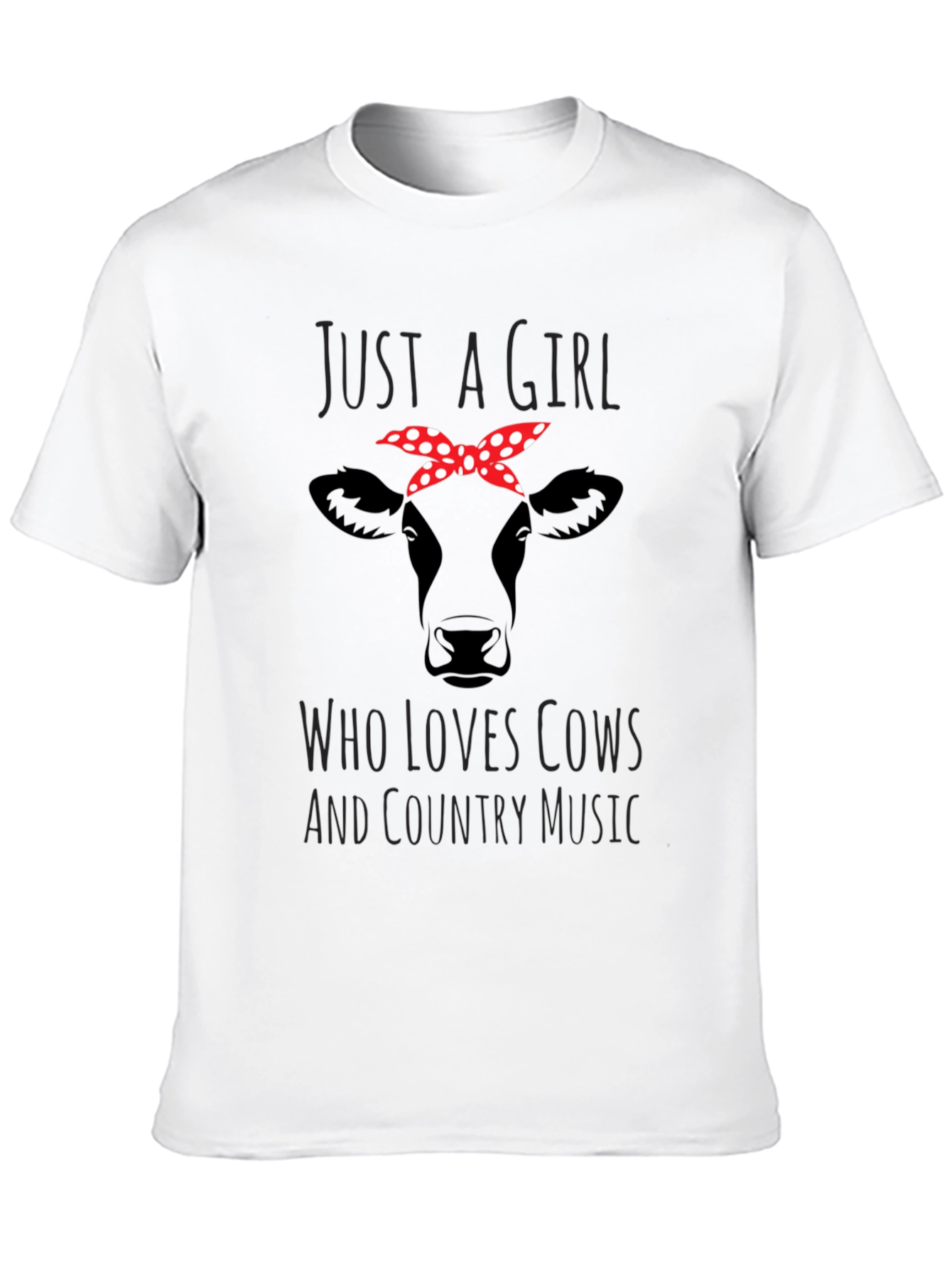 Black Just a Girl Who Loves Cows T-Shirt view 10