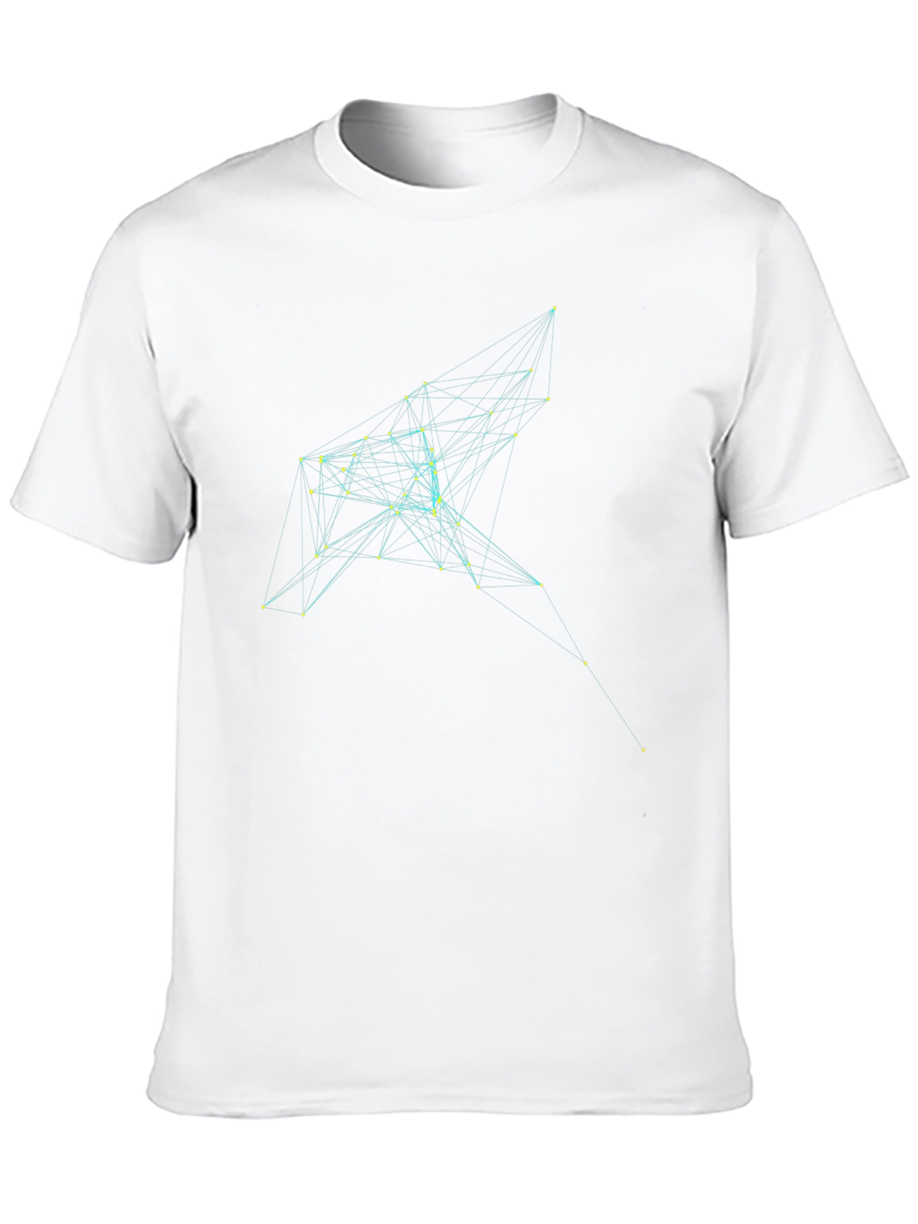 Black Geometric Network Tee - Stylish Black Cotton T-Shirt view 10