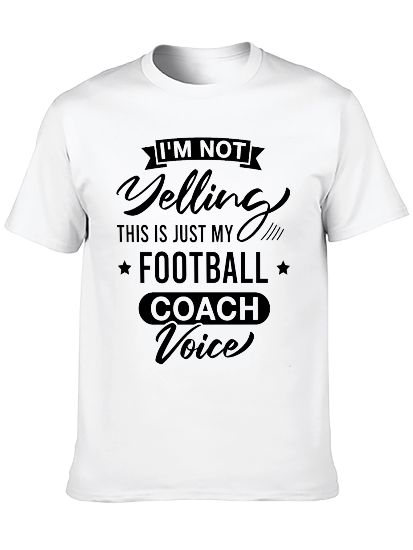 Black Funny Football Coach Voice T-Shirt view 10