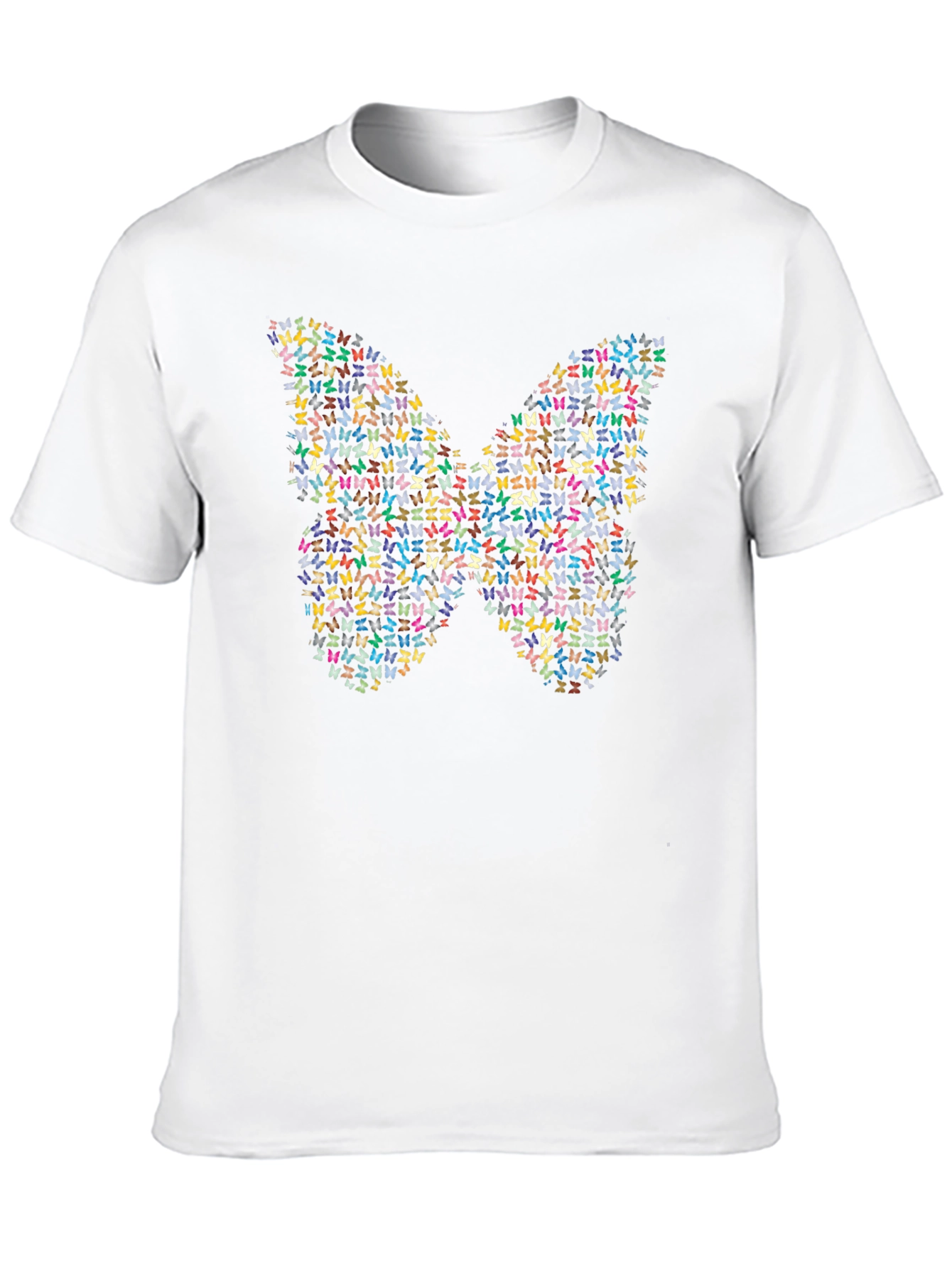 Black Butterfly Mosaic Graphic Tee - Black Cotton Blend view 10