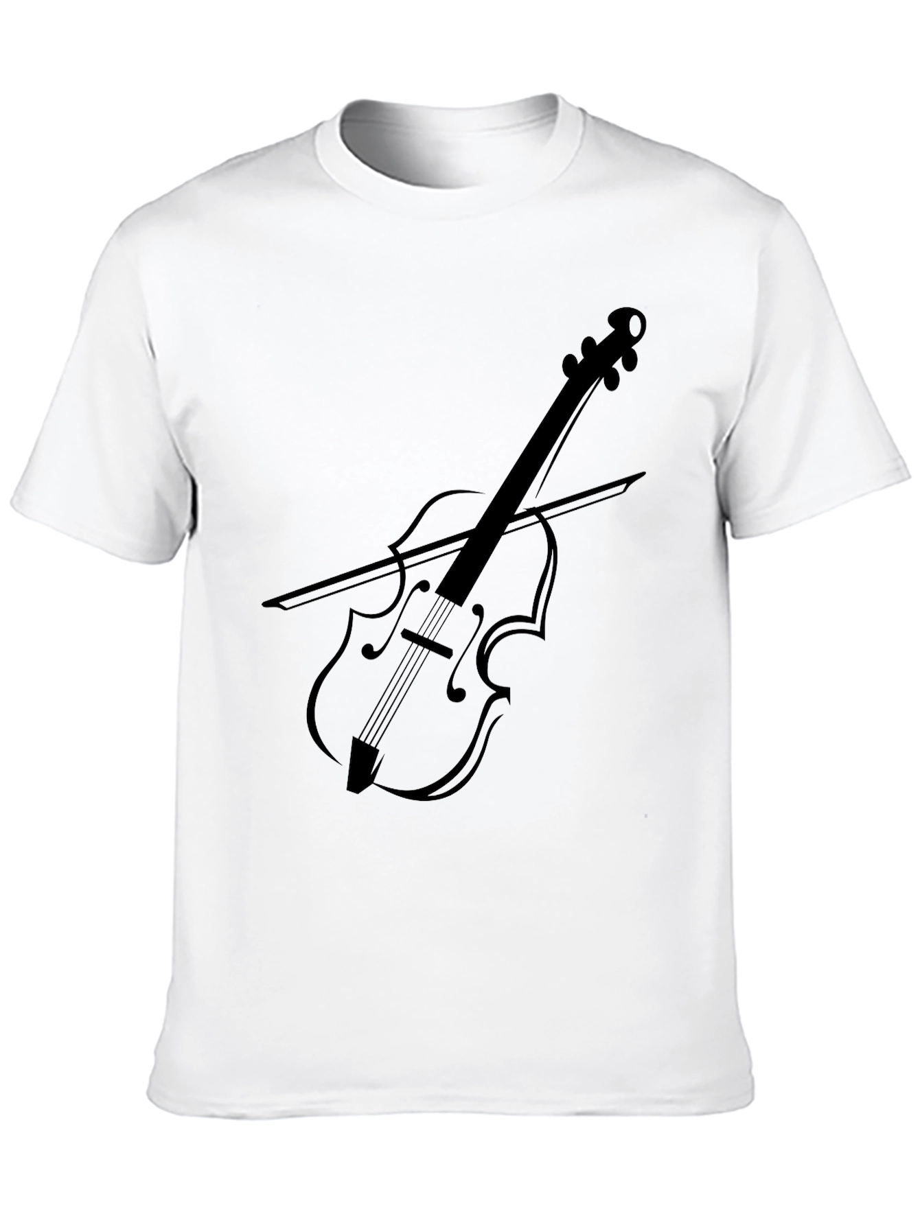 Black Musical Violin Graphic Tee - Black view 10
