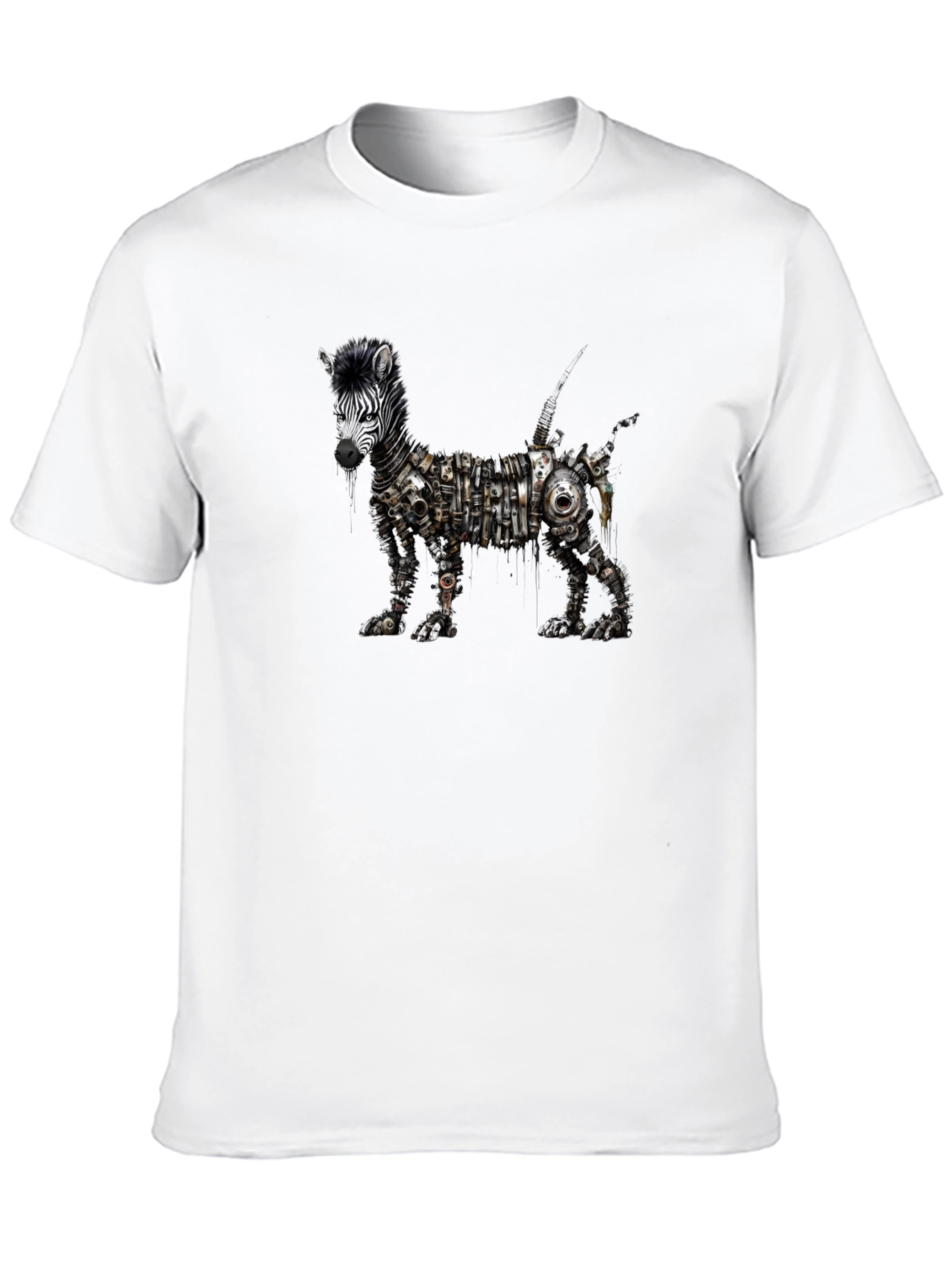 Black Steampunk Zebra Black T-Shirt view 10