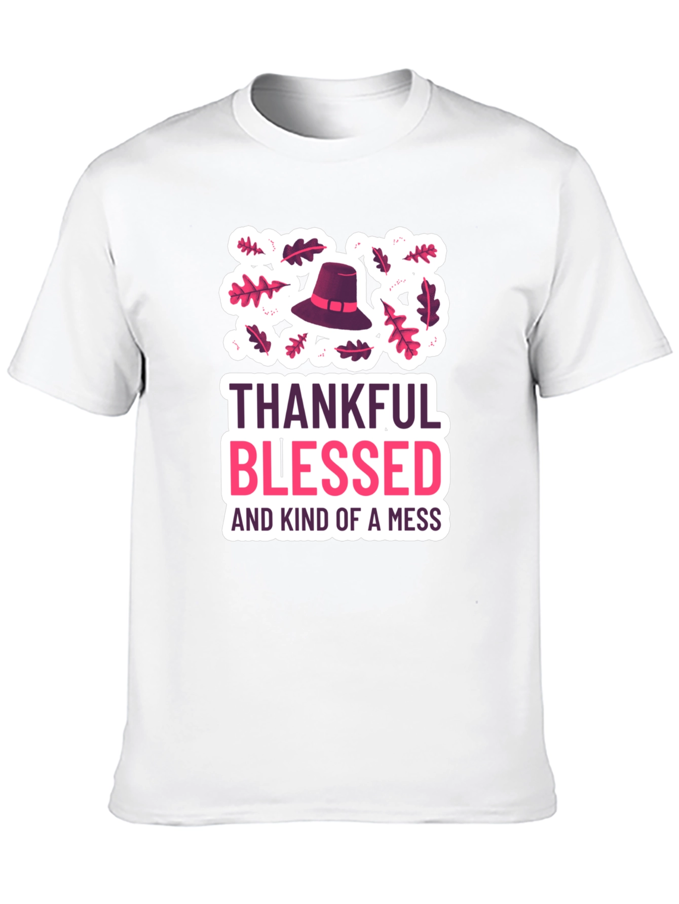Black Thankful Blessed and Kind of a Mess T-Shirt view 10