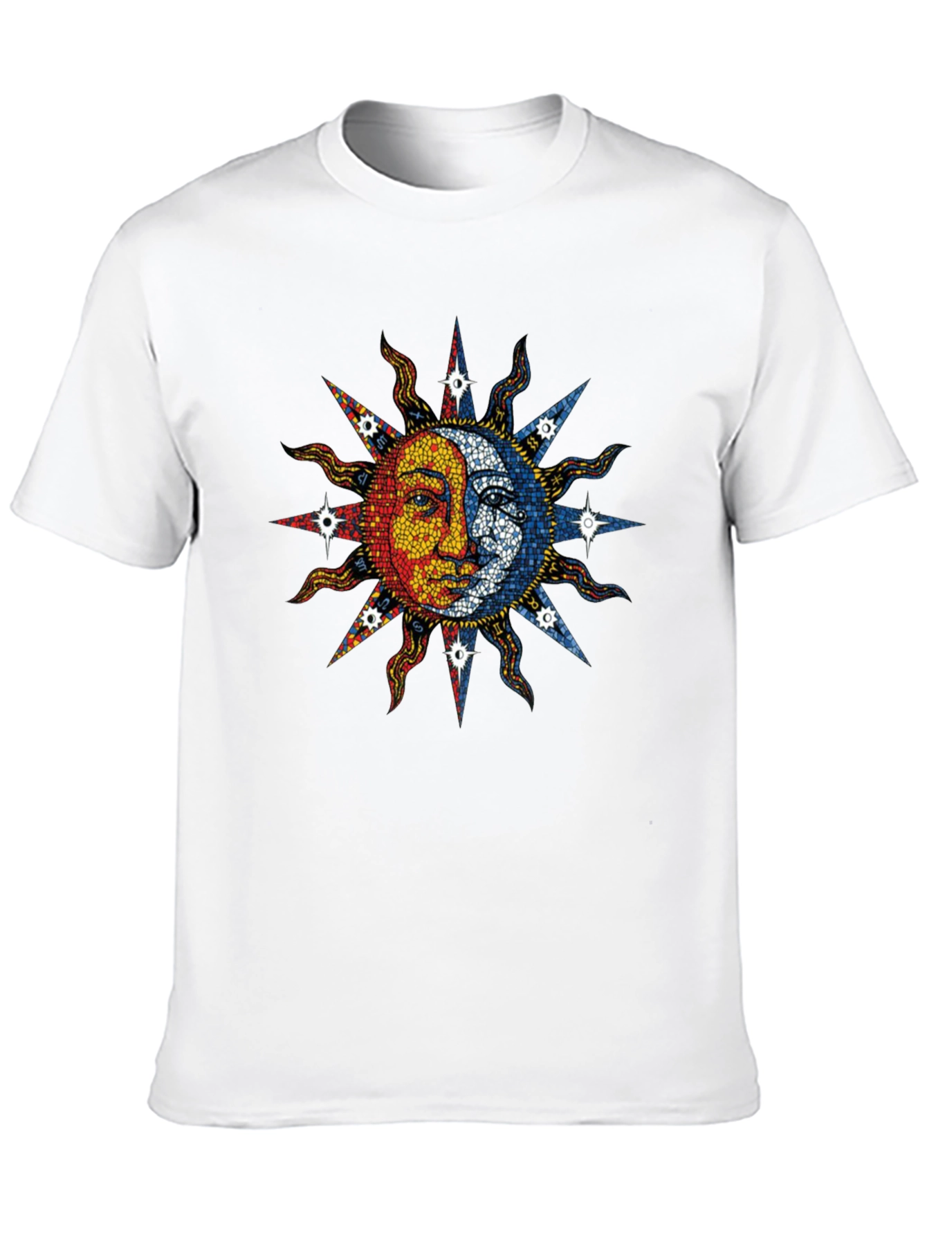Black Celestial Sun and Moon Graphic Tee - Black Cotton Blend view 10