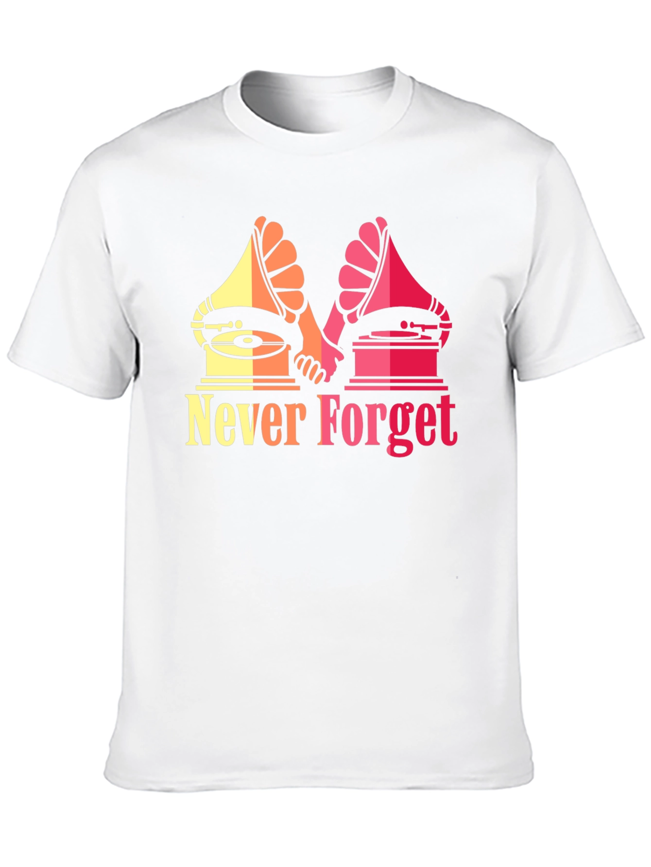 Black Retro Music Never Forget Graphic T-Shirt view 10