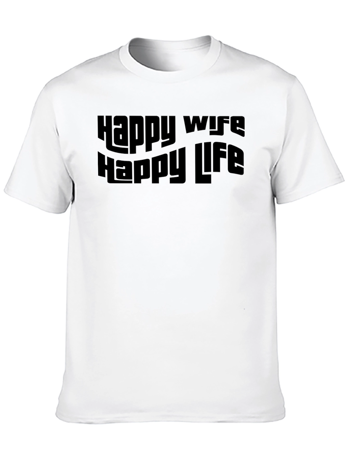 Black Happy Wife Happy Life Black Graphic Tee view 10