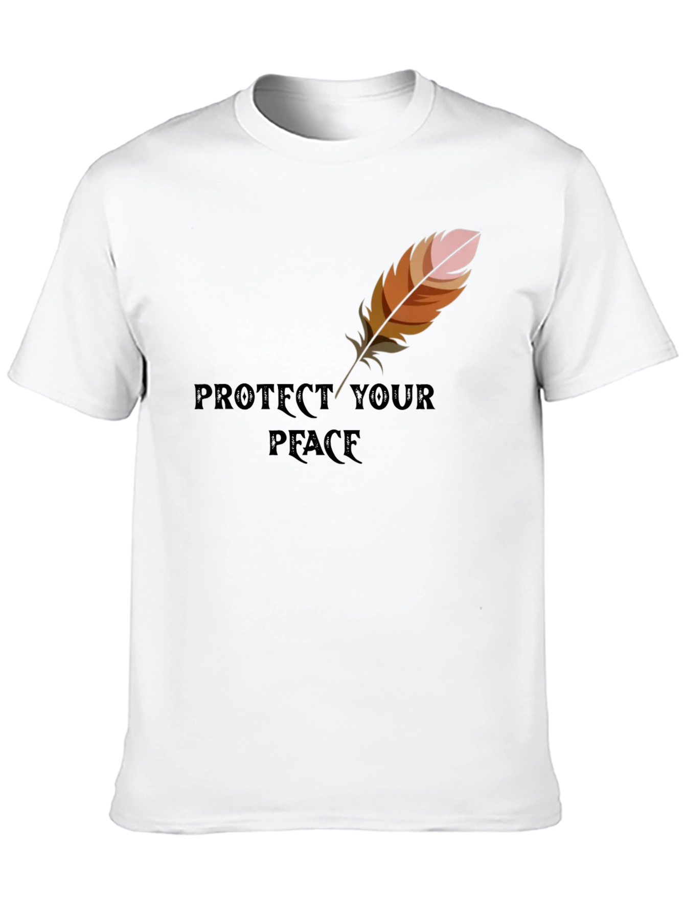 Black Protect Your Peace Feather Graphic Tee - Casual Comfort view 10