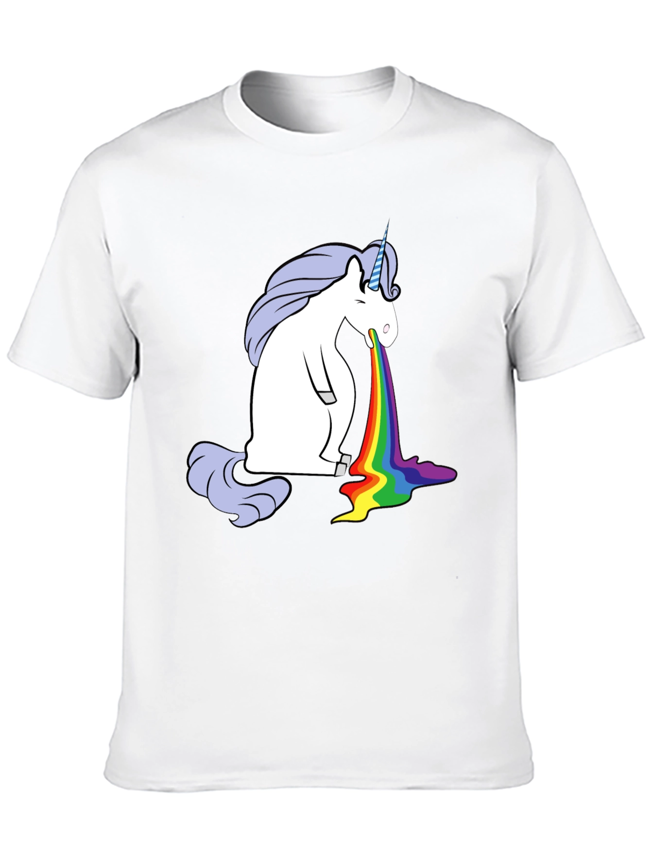 Black Rainbow Vomit Unicorn Graphic Tee - Black view 10