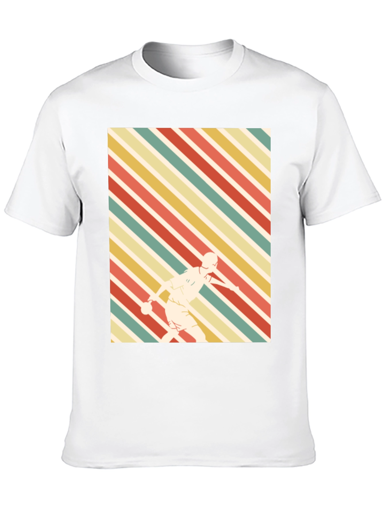 Black Retro Sports Tee - Striped Player Graphic view 10