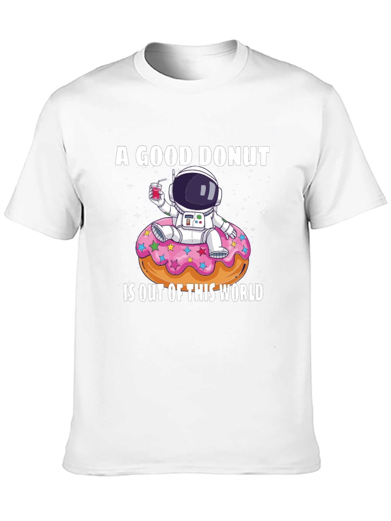 Black A Good Donut T-Shirt - Astronaut Design view 10