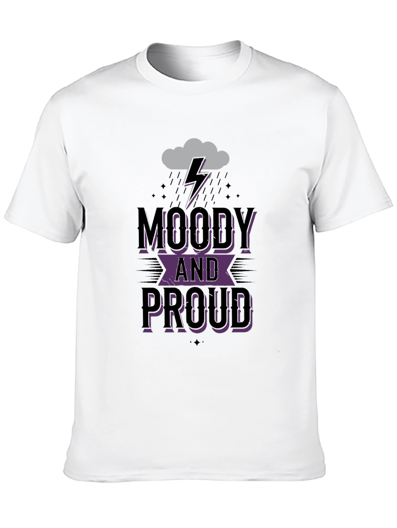 Black Moody and Proud Graphic Tee - Black Cotton T-Shirt view 10