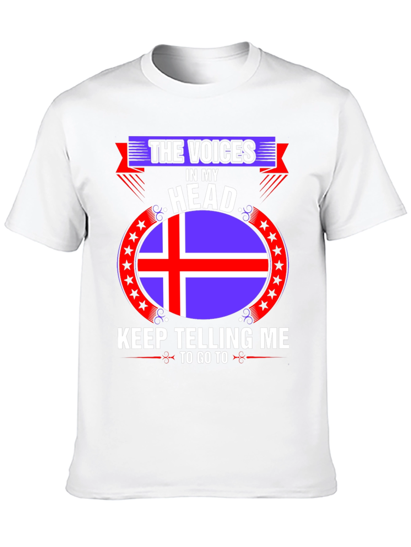 Black Iceland Flag T-Shirt - "The Voices In My Head" view 10