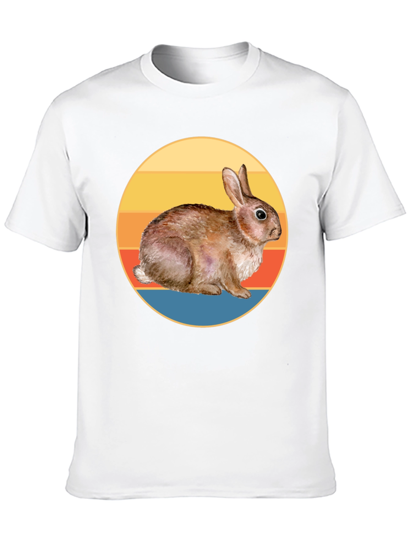 Black Vintage Rabbit Sunset T-Shirt - Soft Cotton Blend view 10