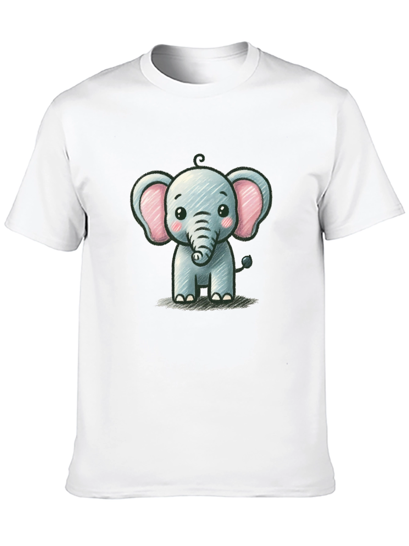 Black Cute Elephant Graphic Tee - Black Unisex T-Shirt view 10