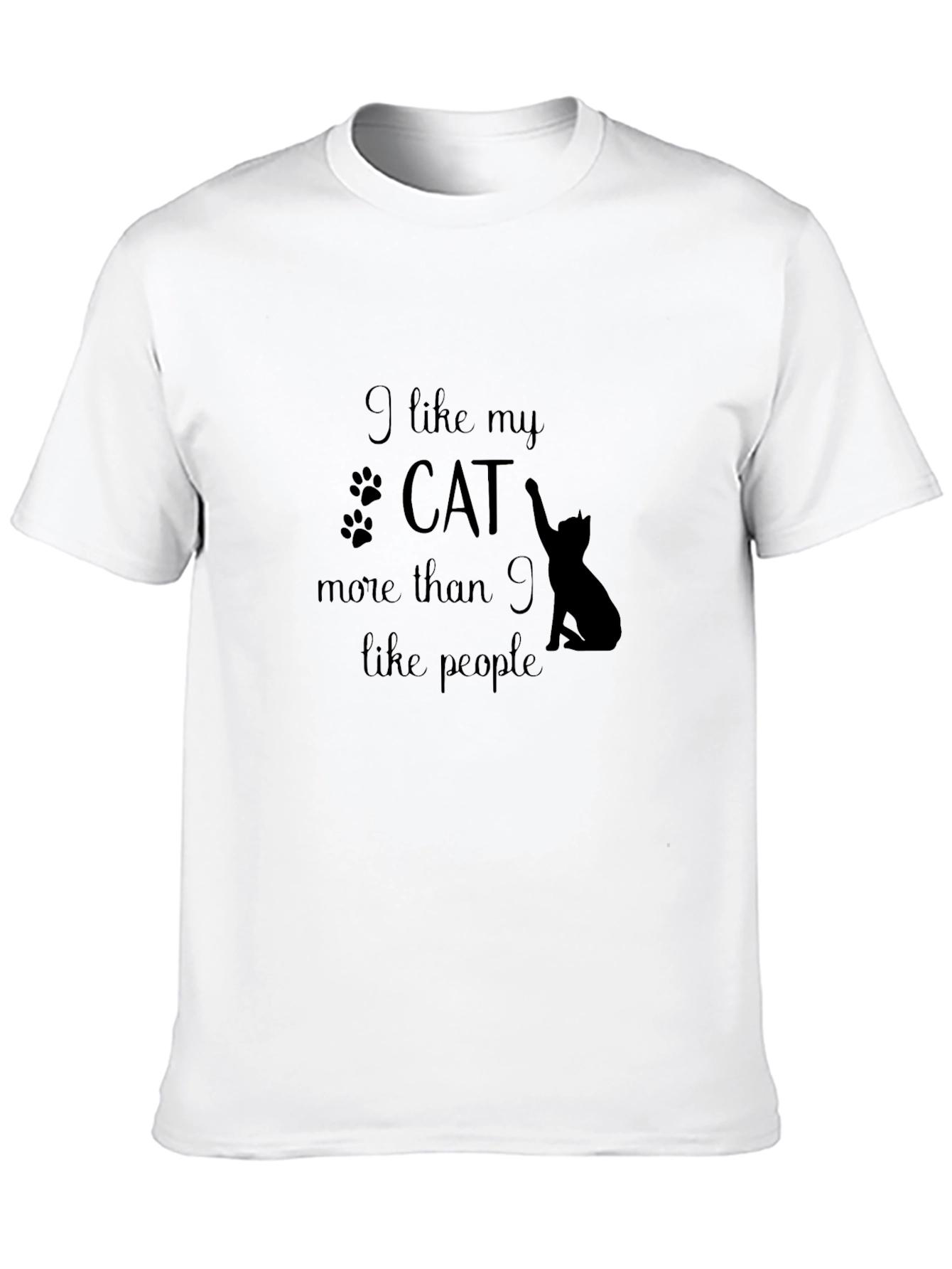 Black I Like My Cat More Than People Graphic Tee view 10