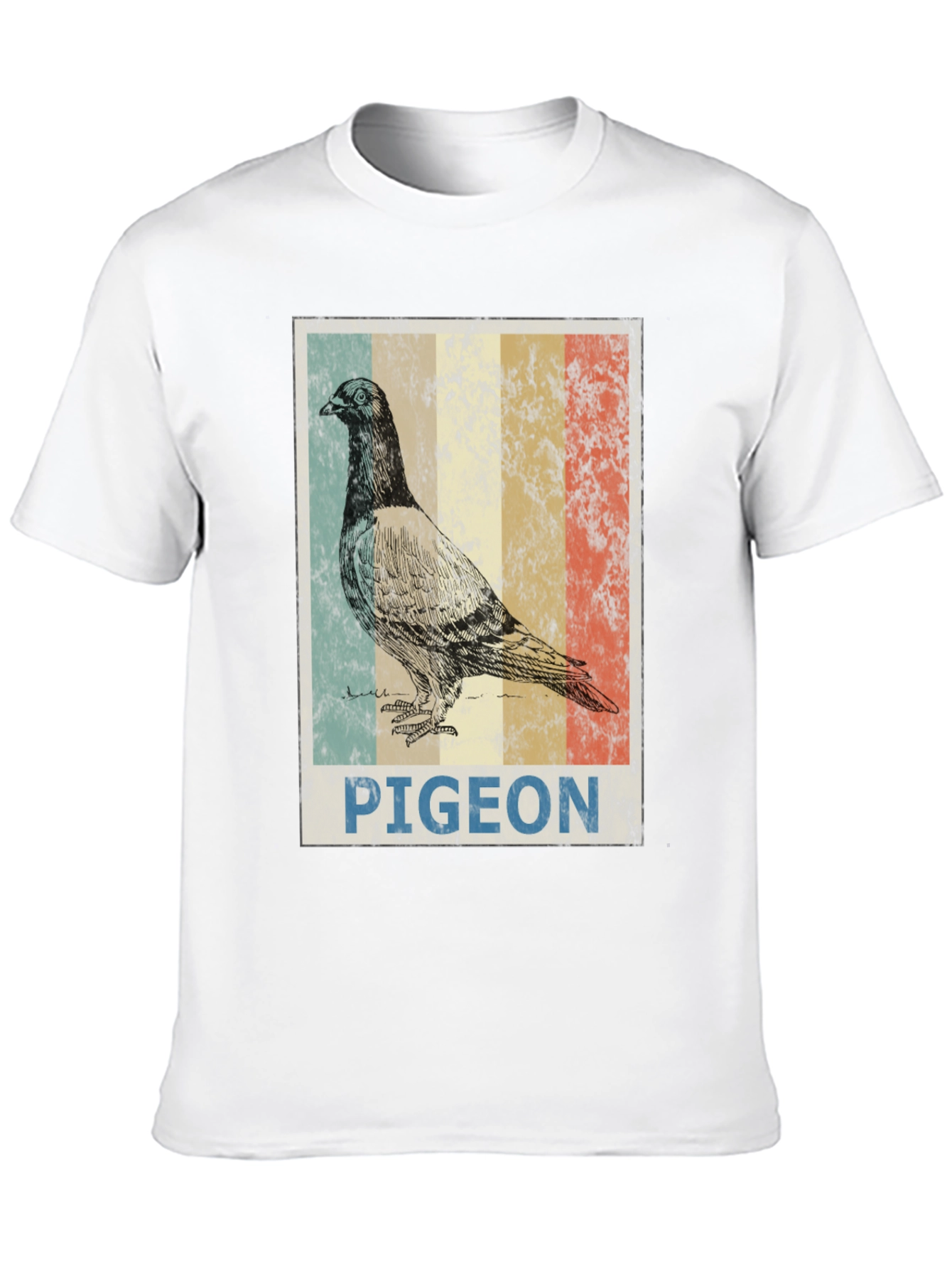 Black Vintage Pigeon Graphic T-Shirt - Cool Bird Design view 10