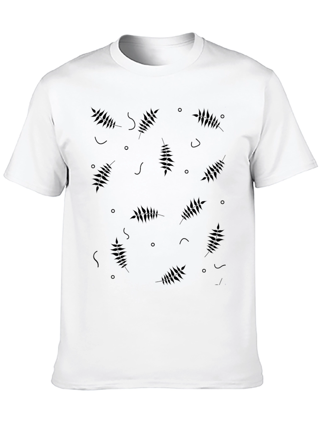 Black Men's Black Patterned Crew Neck Tee view 10