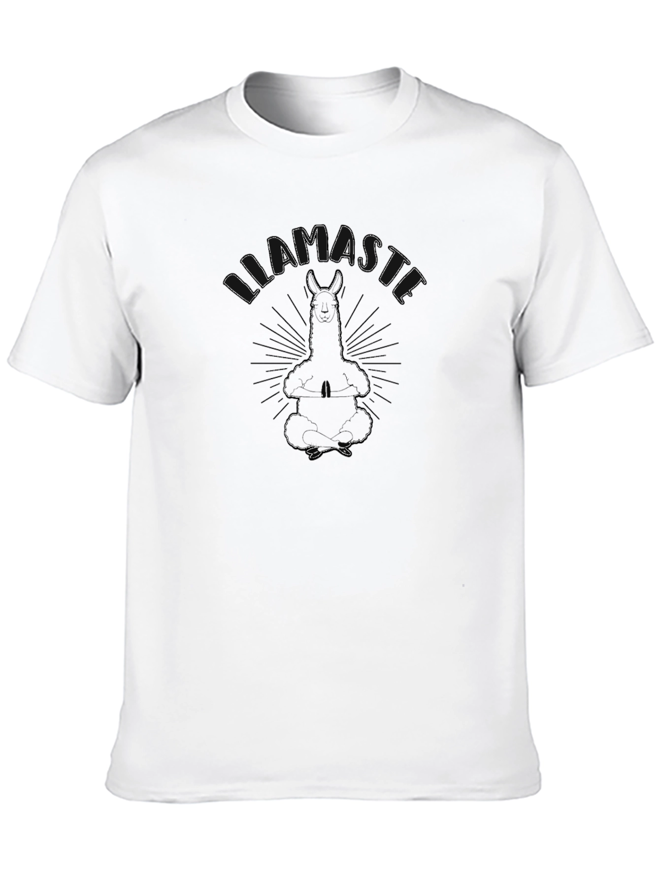 Black Llamaste Yoga Meditation Graphic T-Shirt view 10