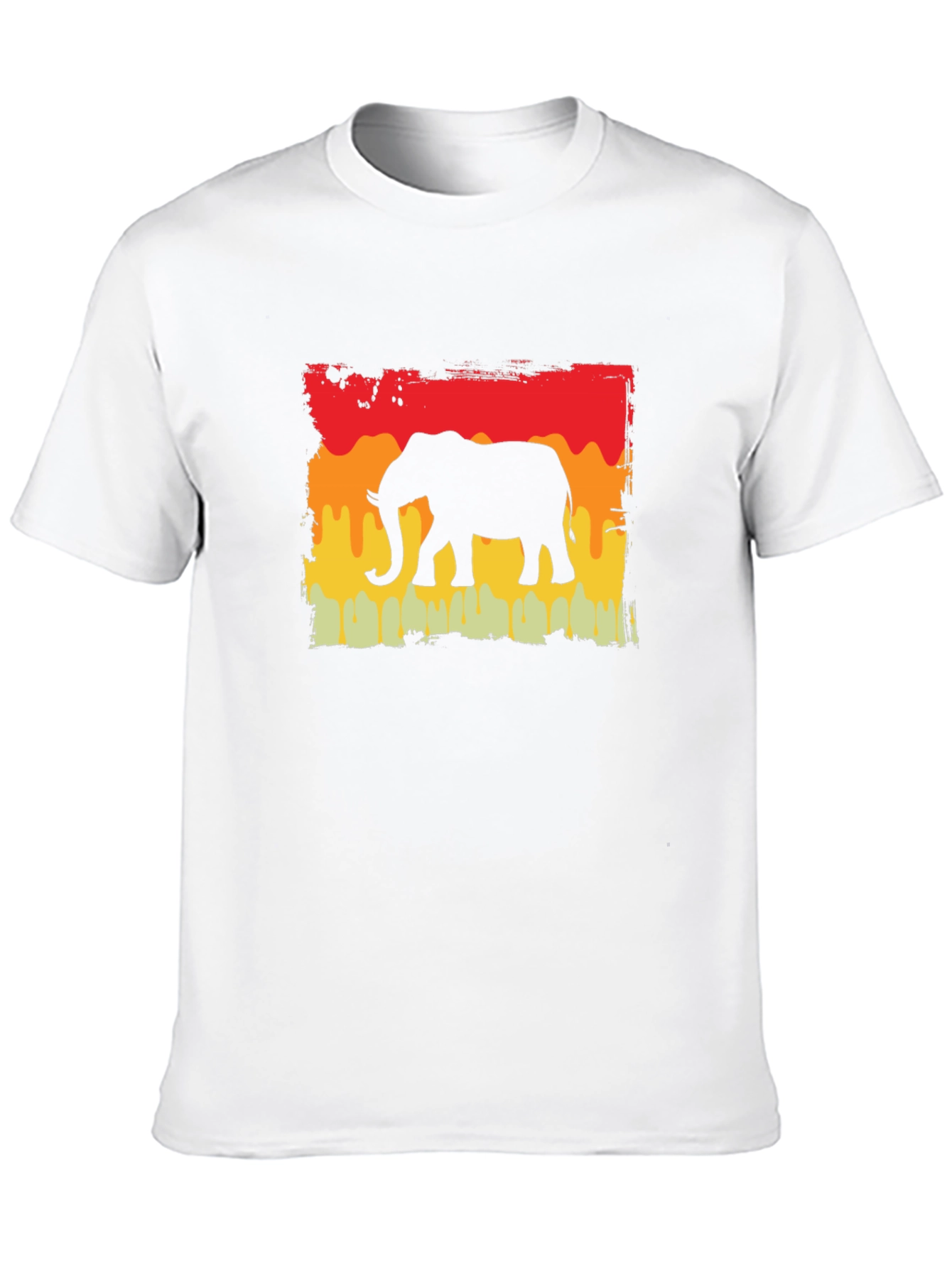 Black Elephant Silhouette Graphic Tee - Retro Style view 10