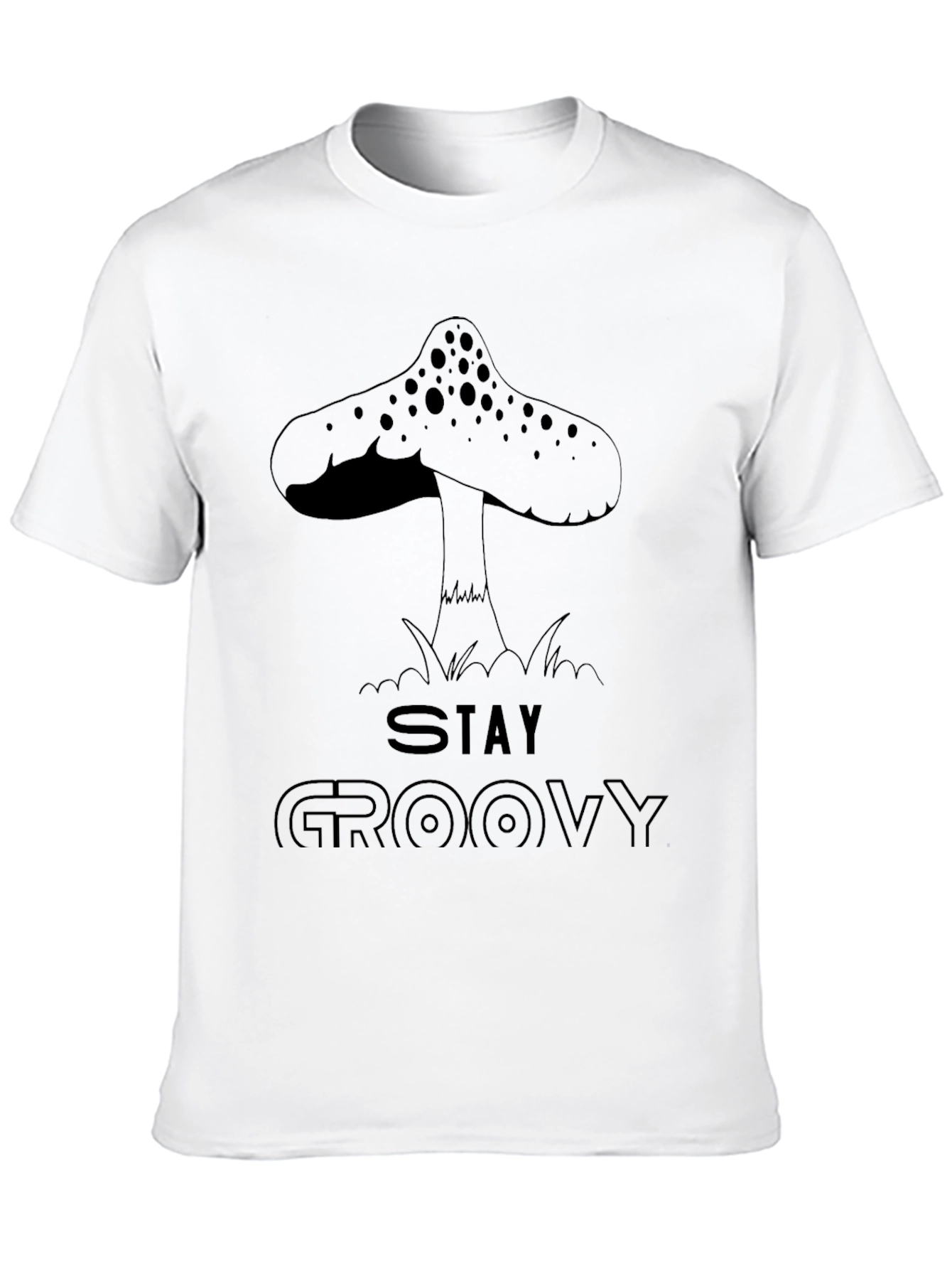 Black Stay Groovy Mushroom Graphic Tee - Black view 10