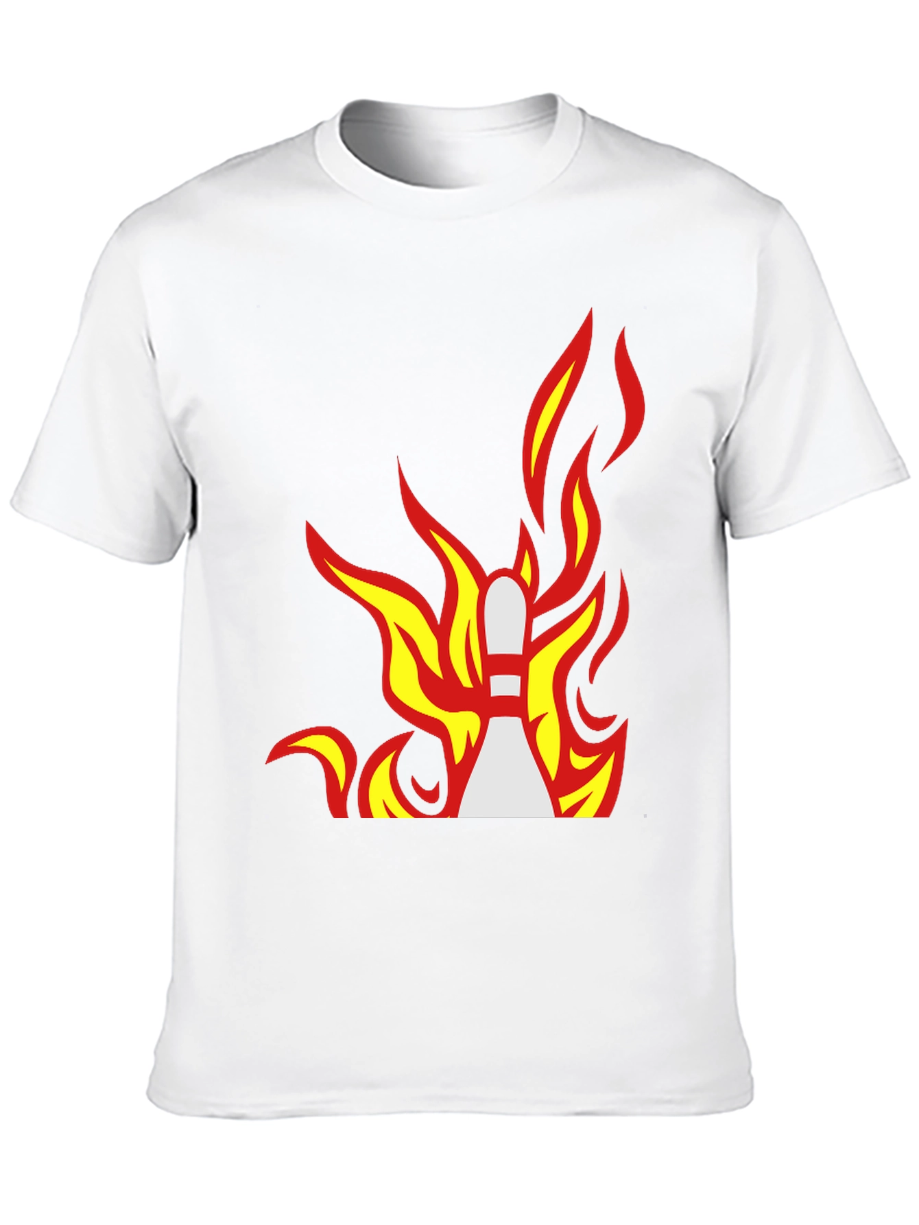 Black Flaming Bowling Pin Graphic Tee - Strike a Style! view 10