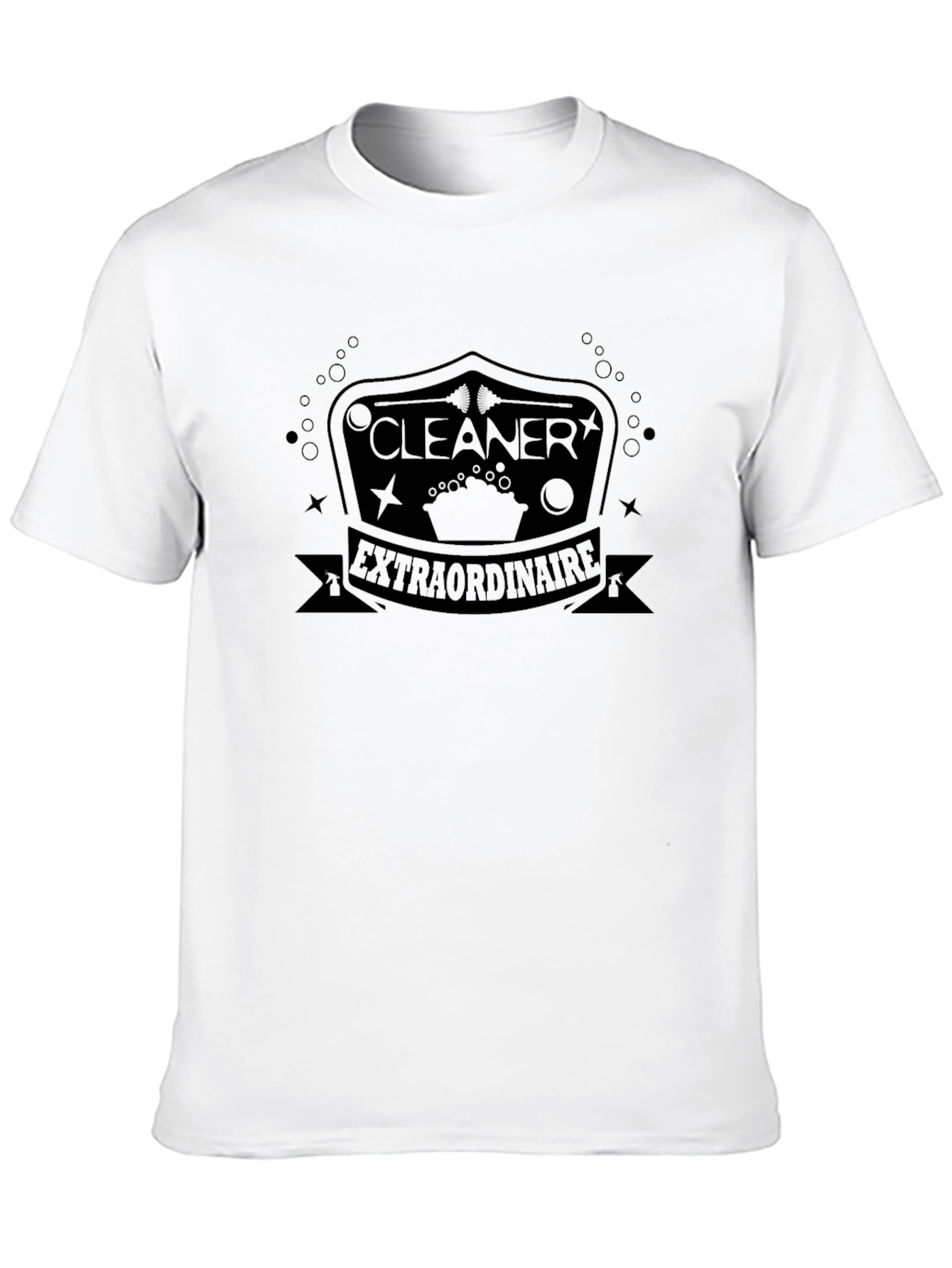Black Cleaner Extraordinaire Graphic Tee - Black Crew Neck T-Shirt view 10