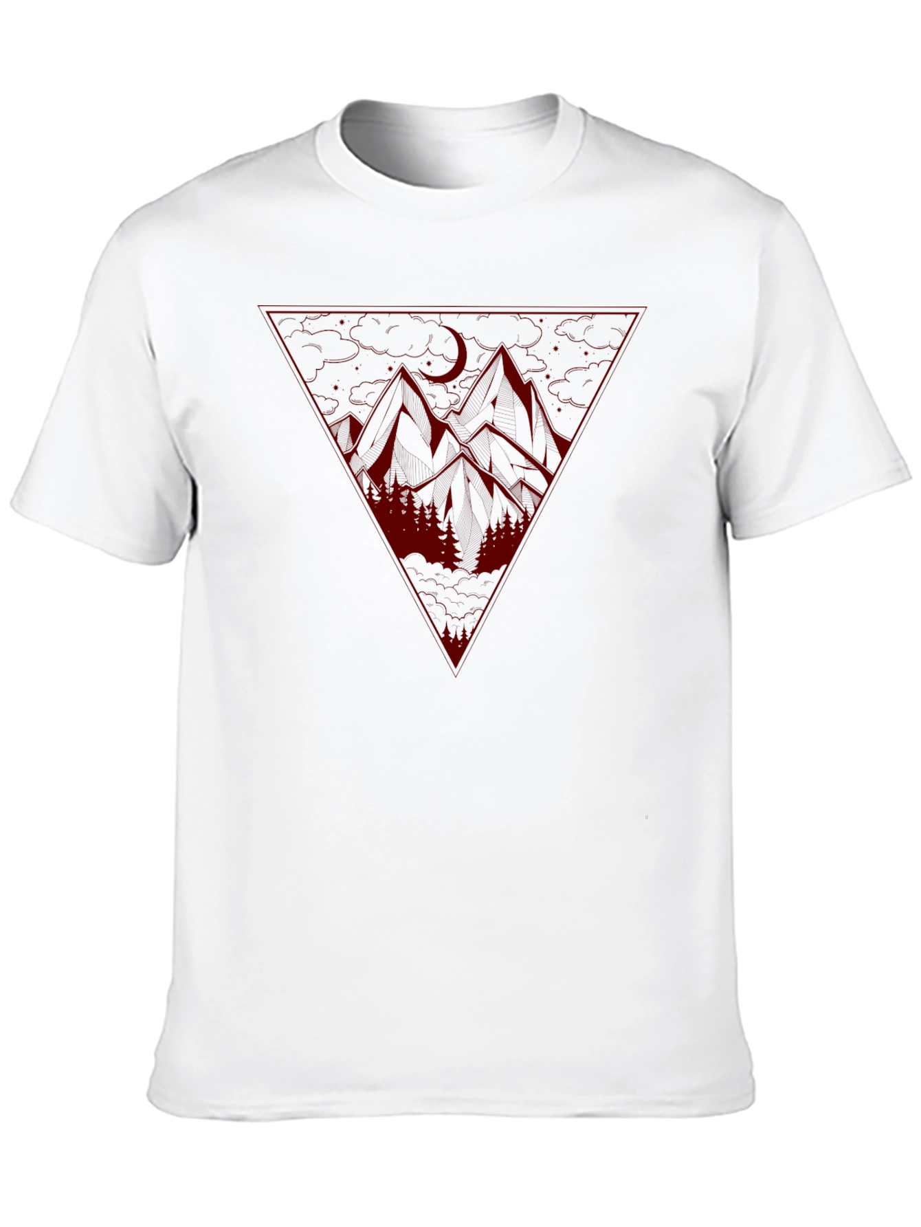 Black Geometric Mountain Scene Graphic Tee view 10