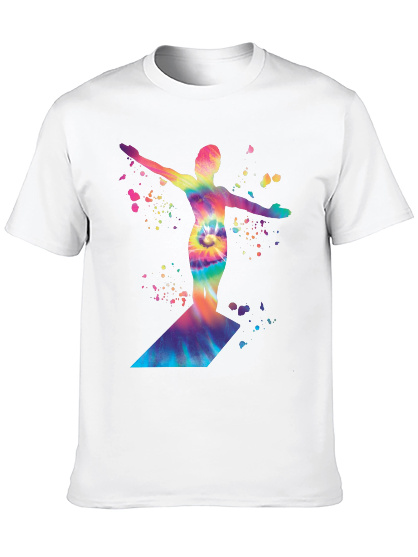 Black Tie-Dye Diver Graphic Black T-Shirt view 10
