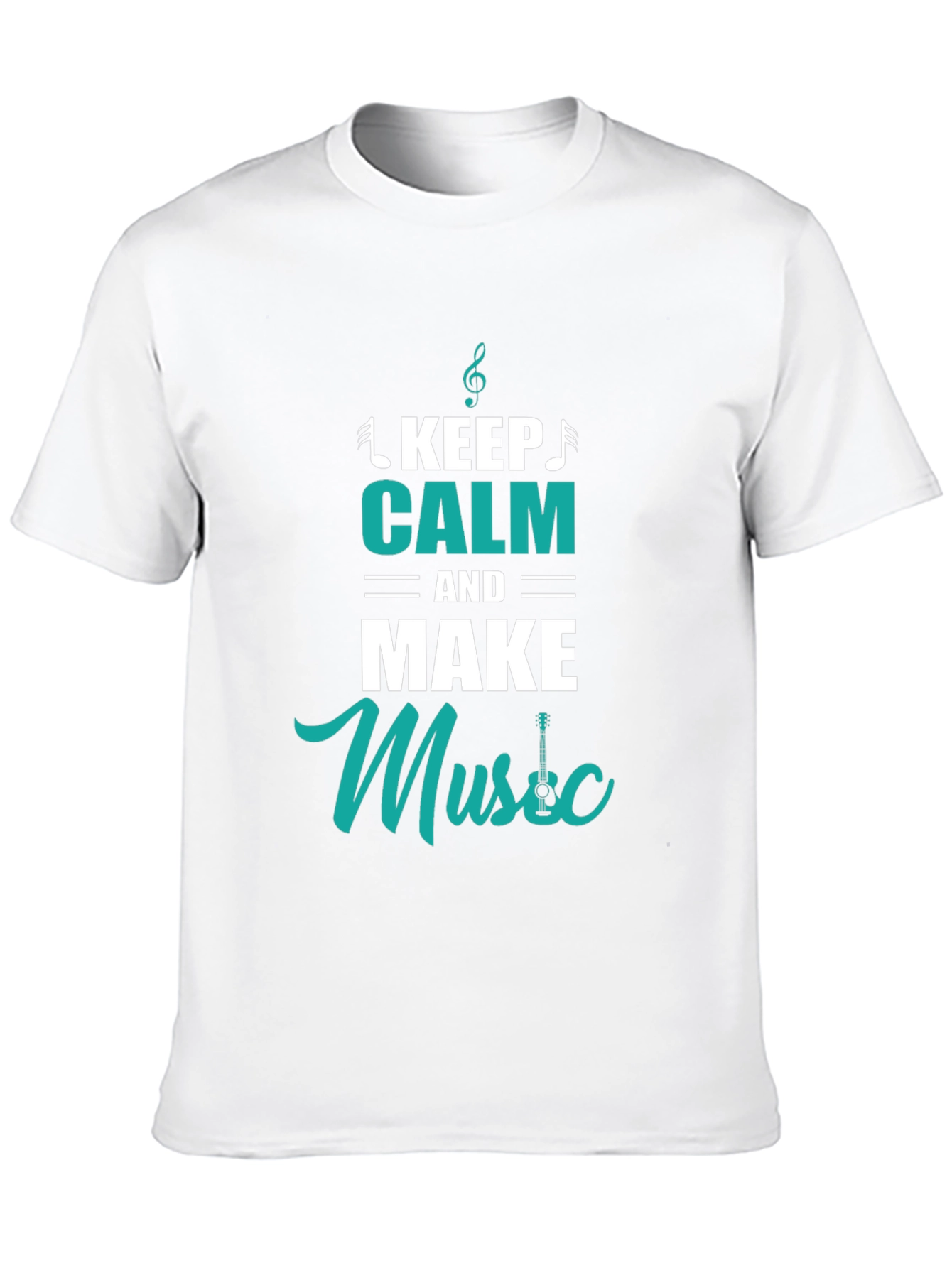 Black Keep Calm and Make Music Black T-Shirt view 10
