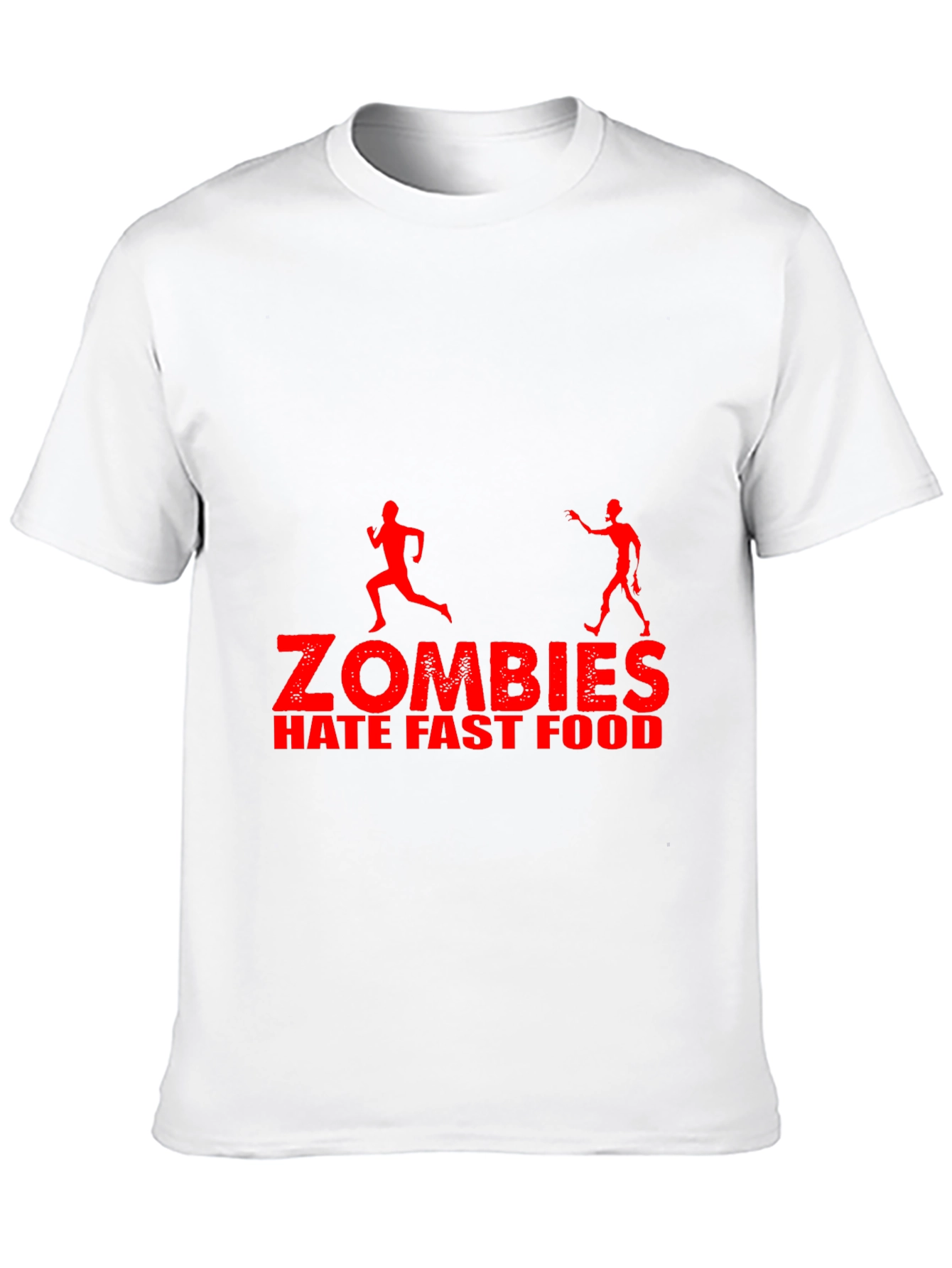 Black Zombies Hate Fast Food Graphic T-Shirt view 10