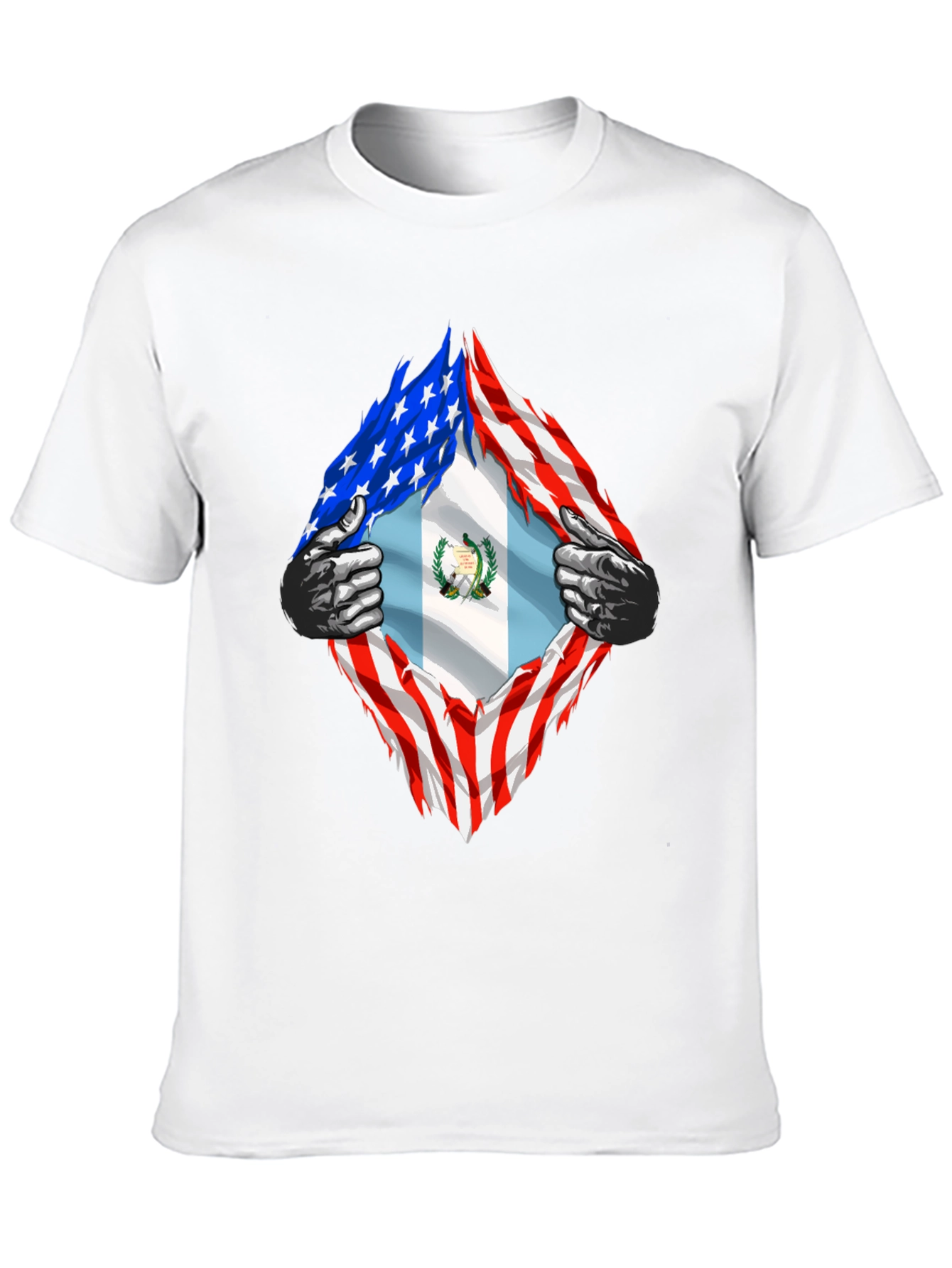 Black USA Guatemala Flag T-Shirt view 10