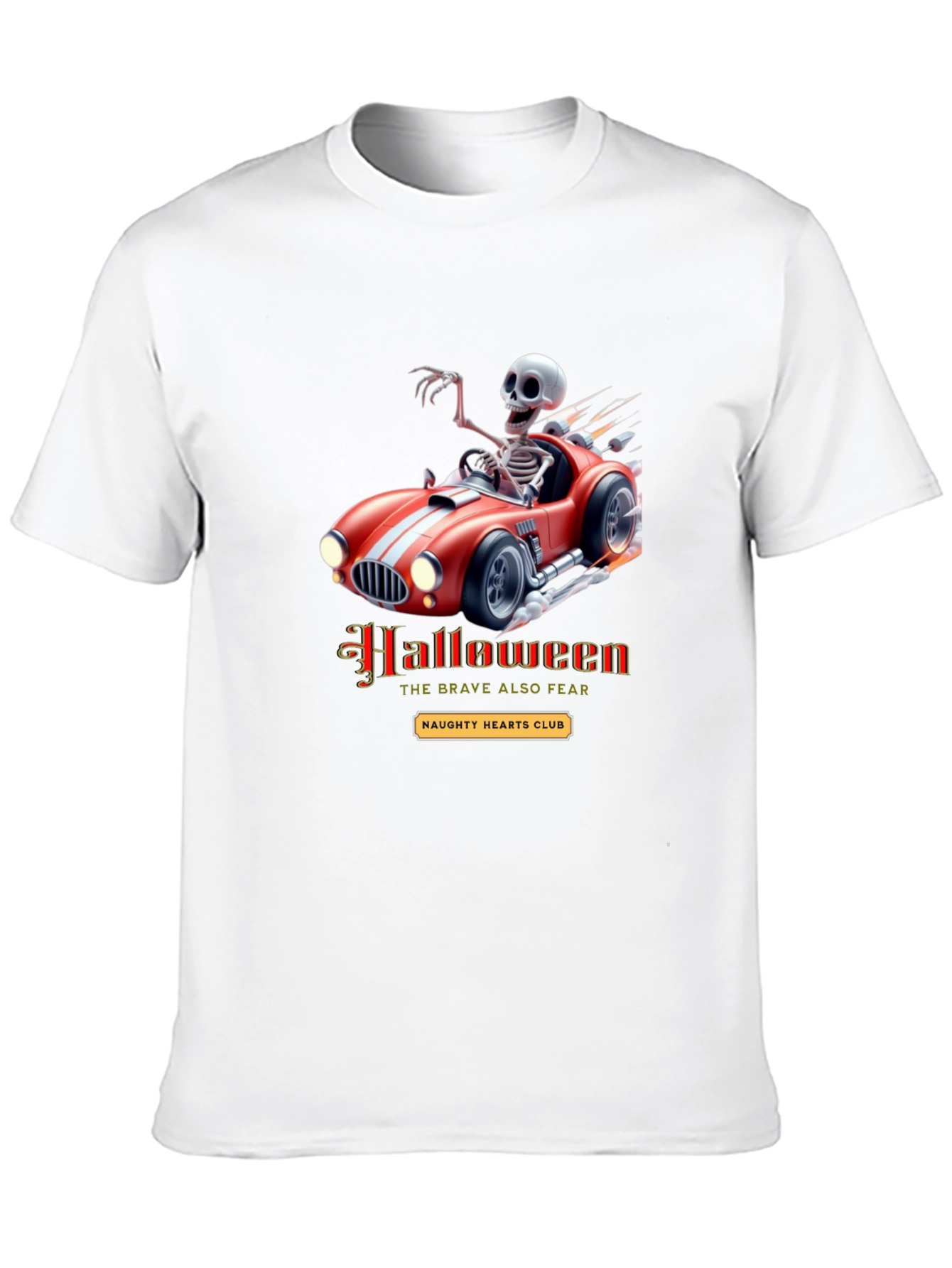 Black Skeleton Race Car Halloween T-Shirt view 10