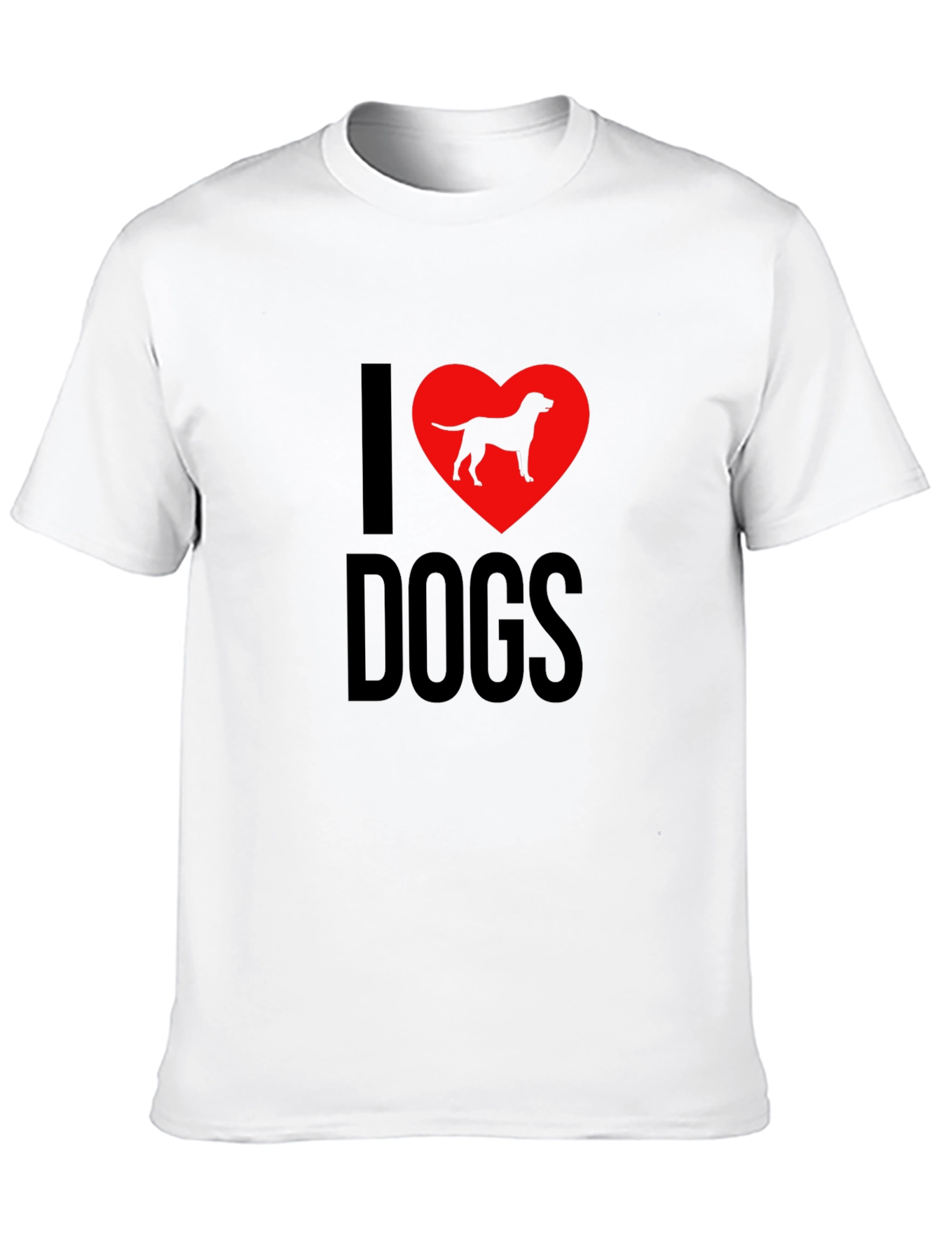 Black I Love Dogs T-Shirt - Dog Breed Heart Design view 10